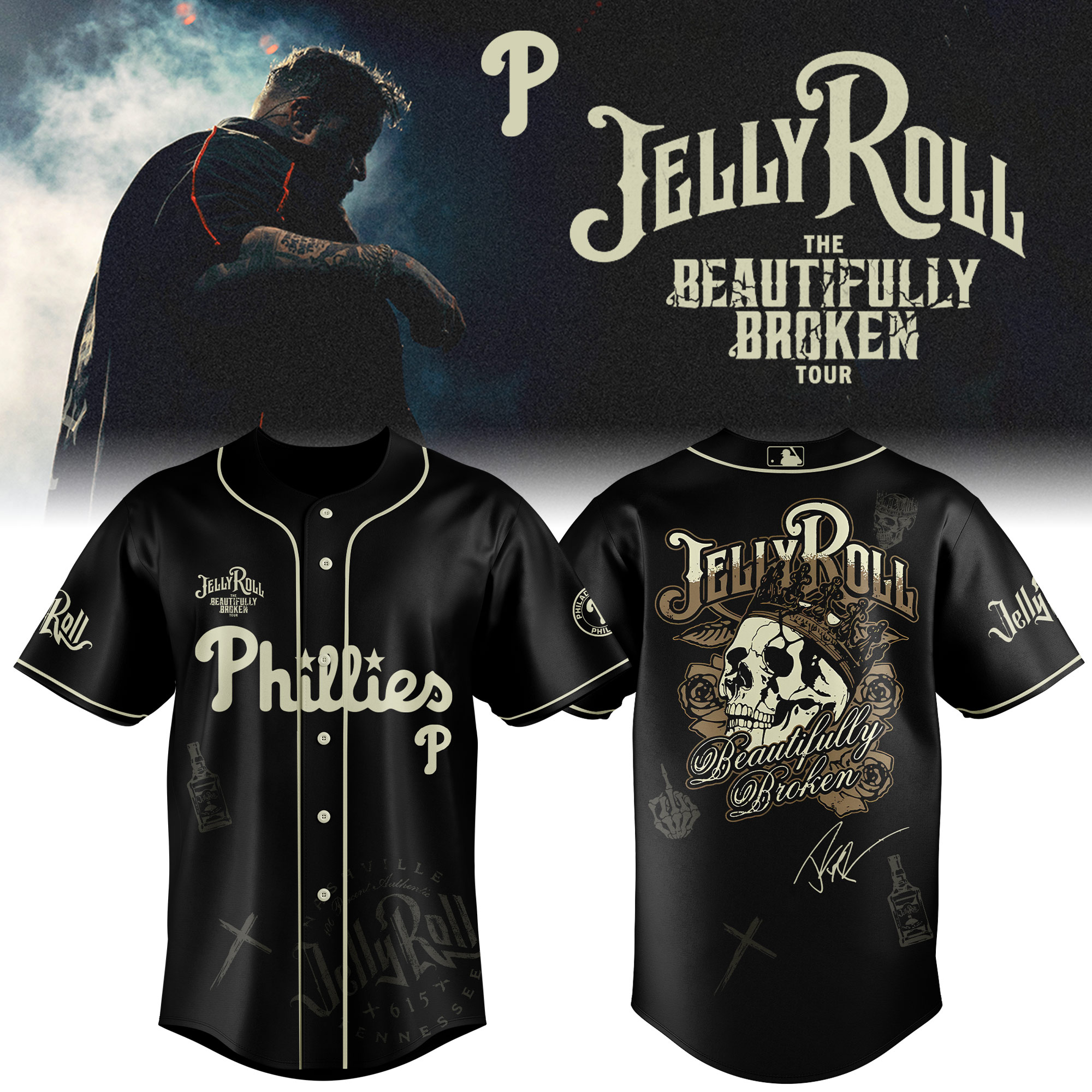 Philadelphia Phillies x Jelly Roll Baseball Jersey For Sport Teams Fans