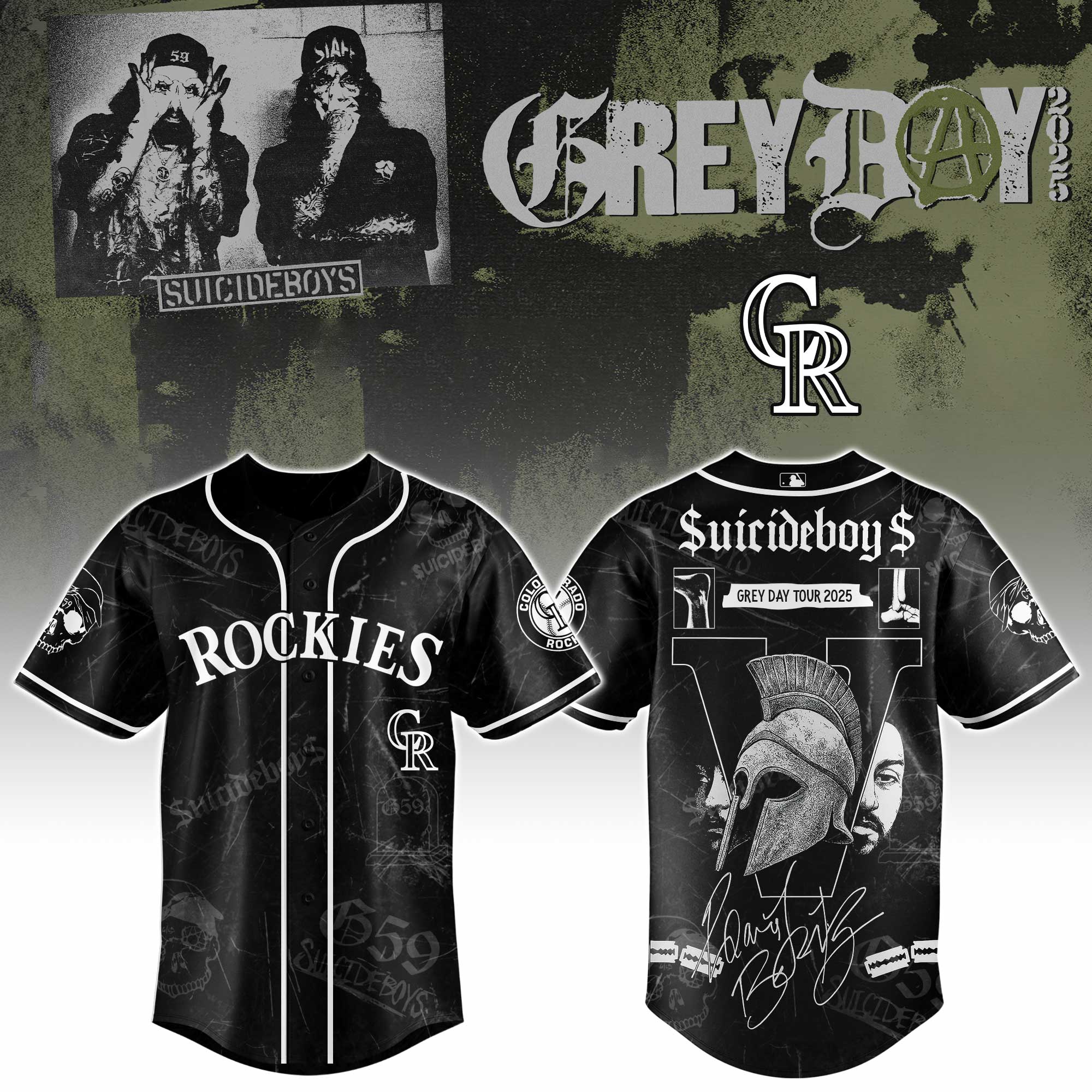 Colorado Rockies x $uicideboy$ SuiBoys G59 Baseball Jersey For Sport Teams Fans
