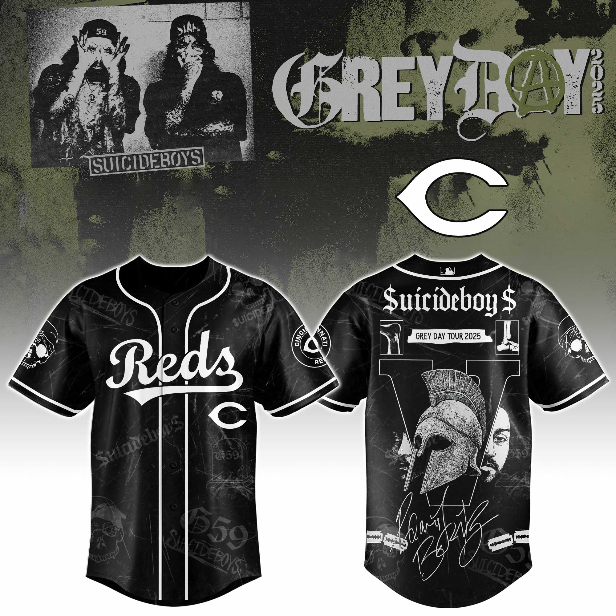 Cincinnati Reds x $uicideboy$ SuiBoys G59 Baseball Jersey For Sport Teams Fans