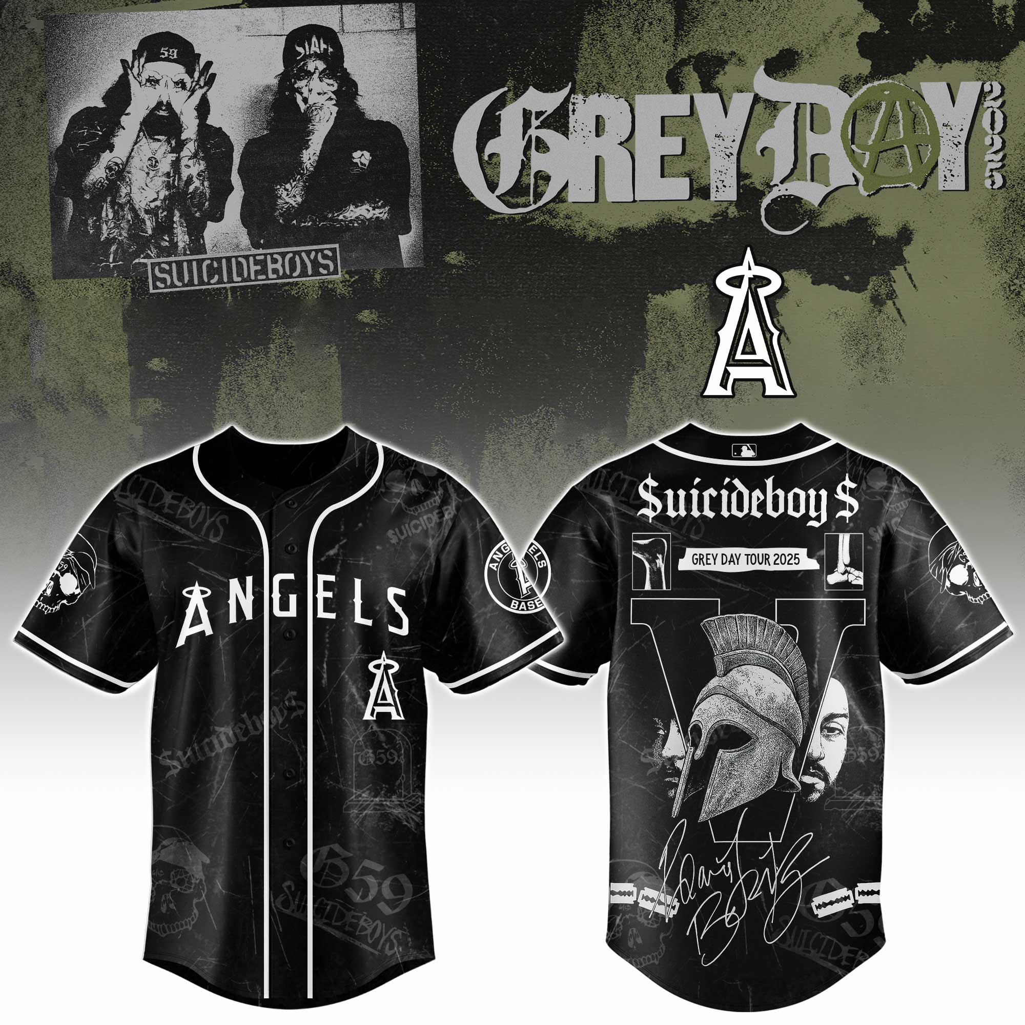 Los Angeles Angels x $uicideboy$ SuiBoys G59 Baseball Jersey For Sport Teams Fans