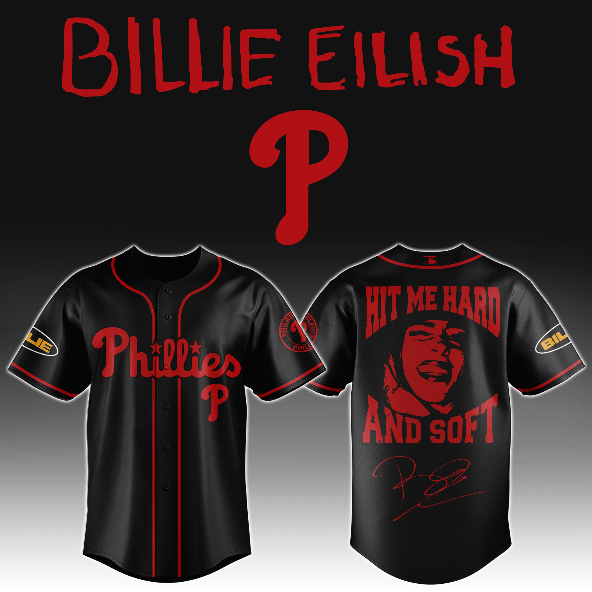 Philadelphia Phillies x Billie Eilish Echo: Year One Tribute Baseball Jersey For Sport Teams Fans