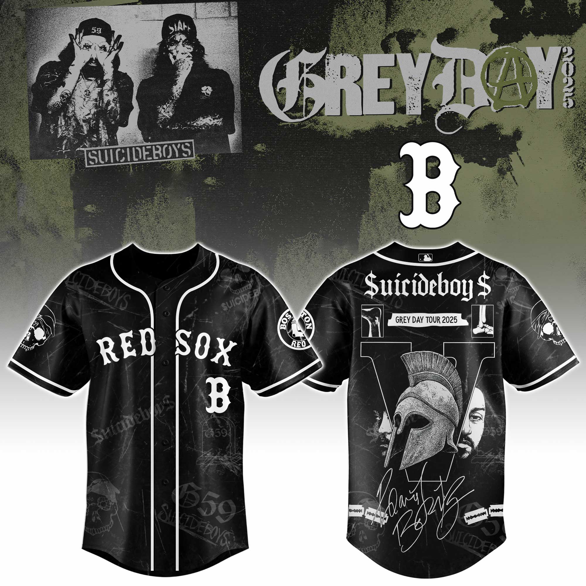 Boston Red Sox x $uicideboy$ SuiBoys G59 Baseball Jersey For Sport Teams Fans