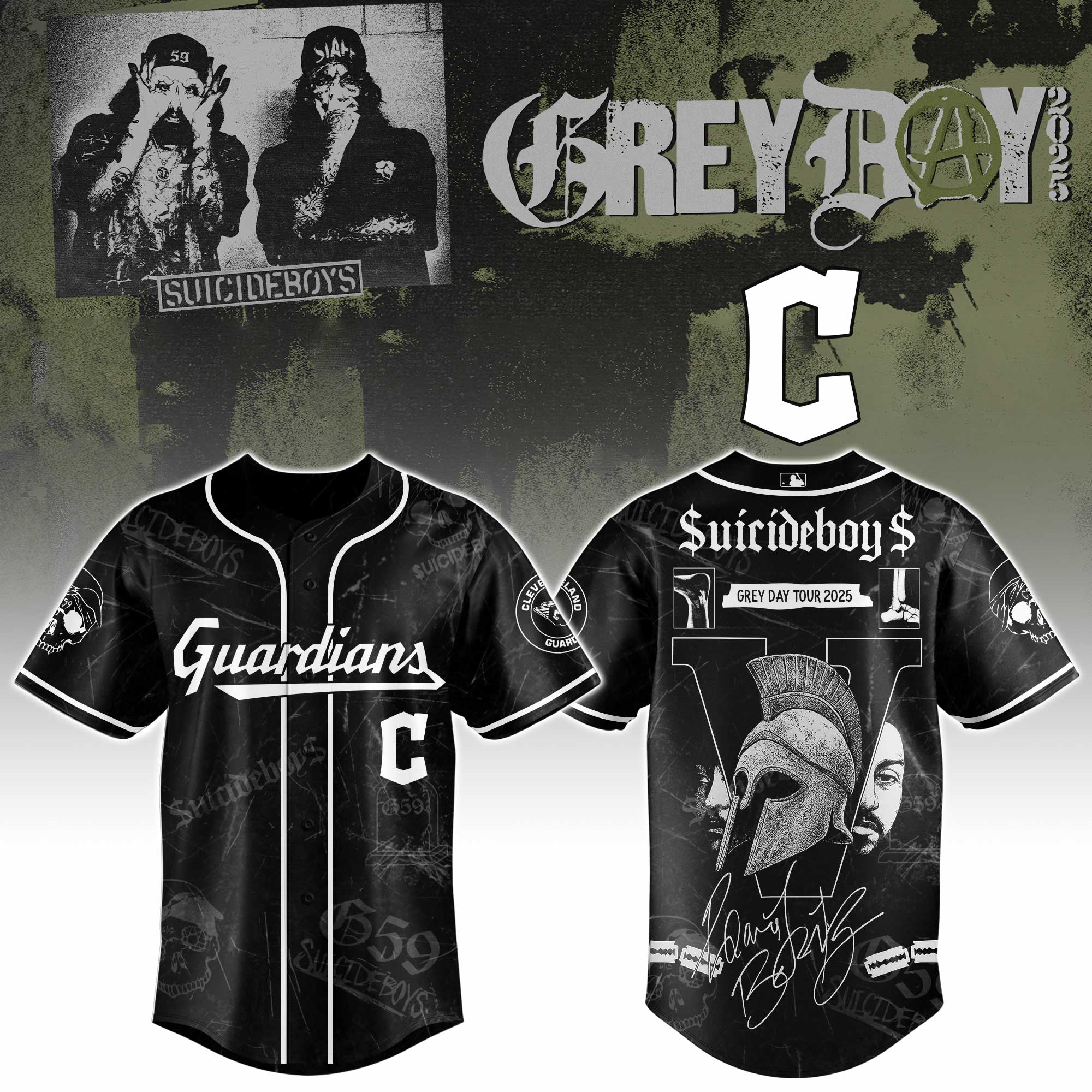 Cleveland Guardians x $uicideboy$ SuiBoys G59 Baseball Jersey For Sport Teams Fans