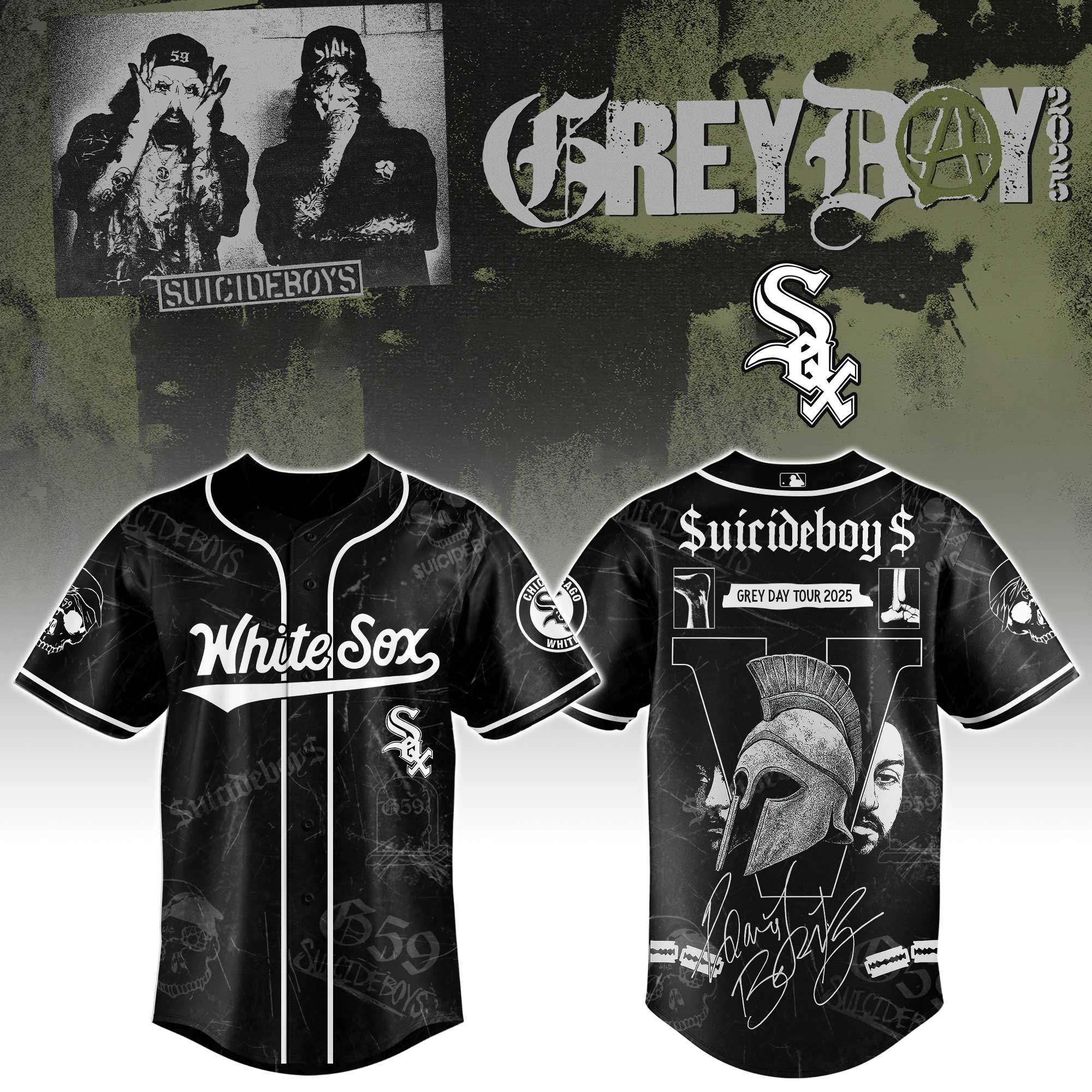 Chicago White Sox x $uicideboy$ SuiBoys G59 Baseball Jersey For Sport Teams Fans