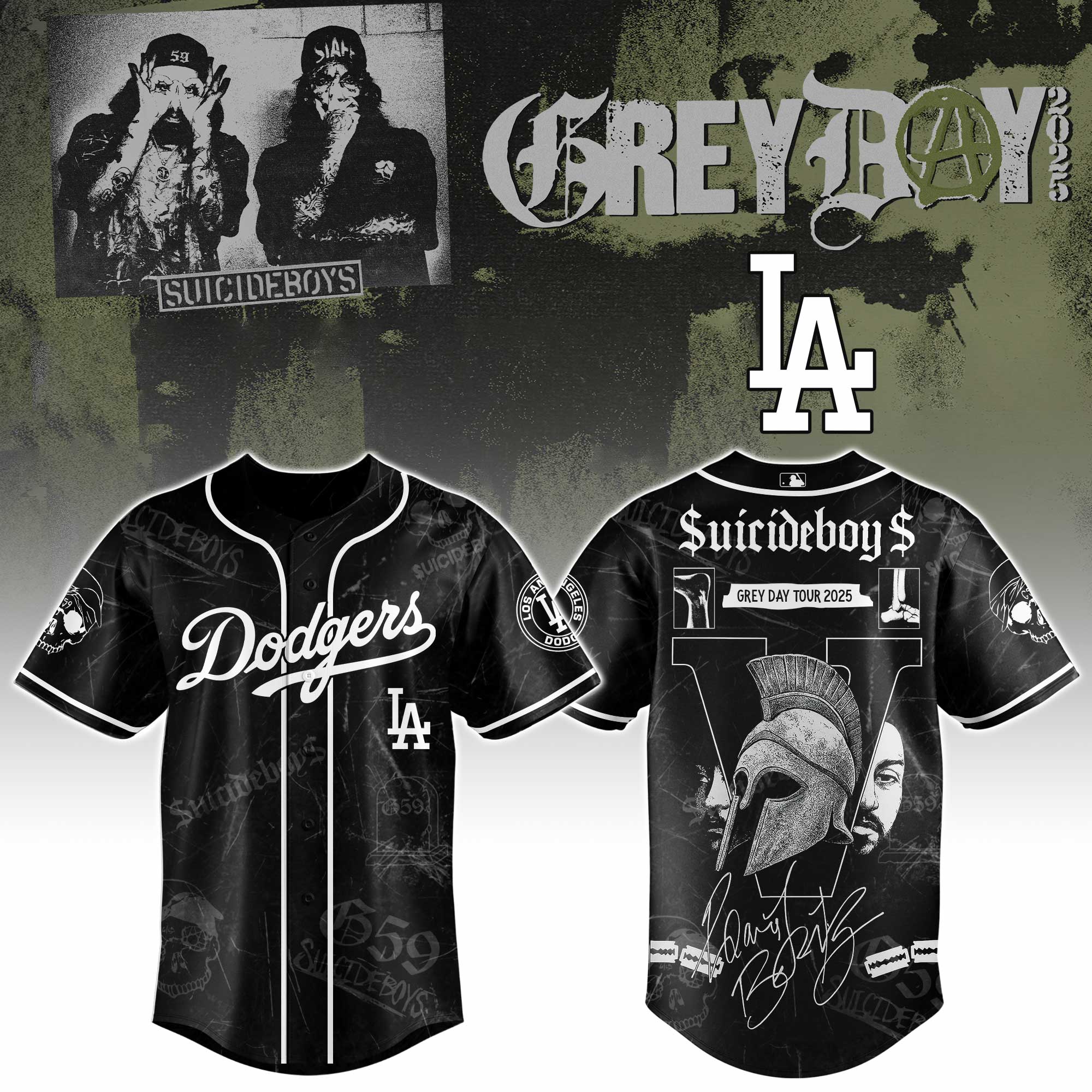 Los Angeles Dodgers x $uicideboy$ SuiBoys G59 Baseball Jersey For Sport Teams Fans