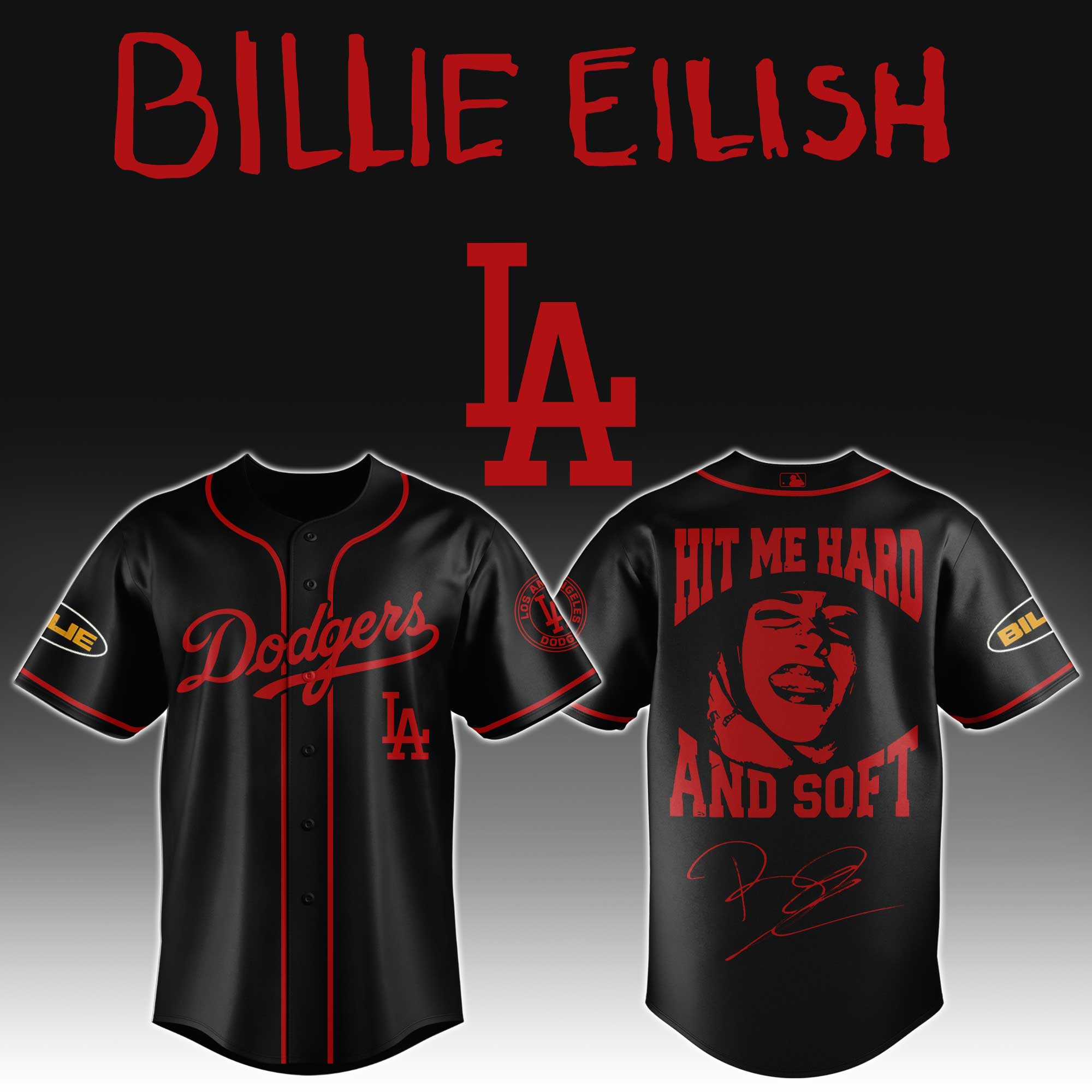 Los Angeles Dodgers x Billie Eilish Echo: Year One Tribute Baseball Jersey For Sport Teams Fans