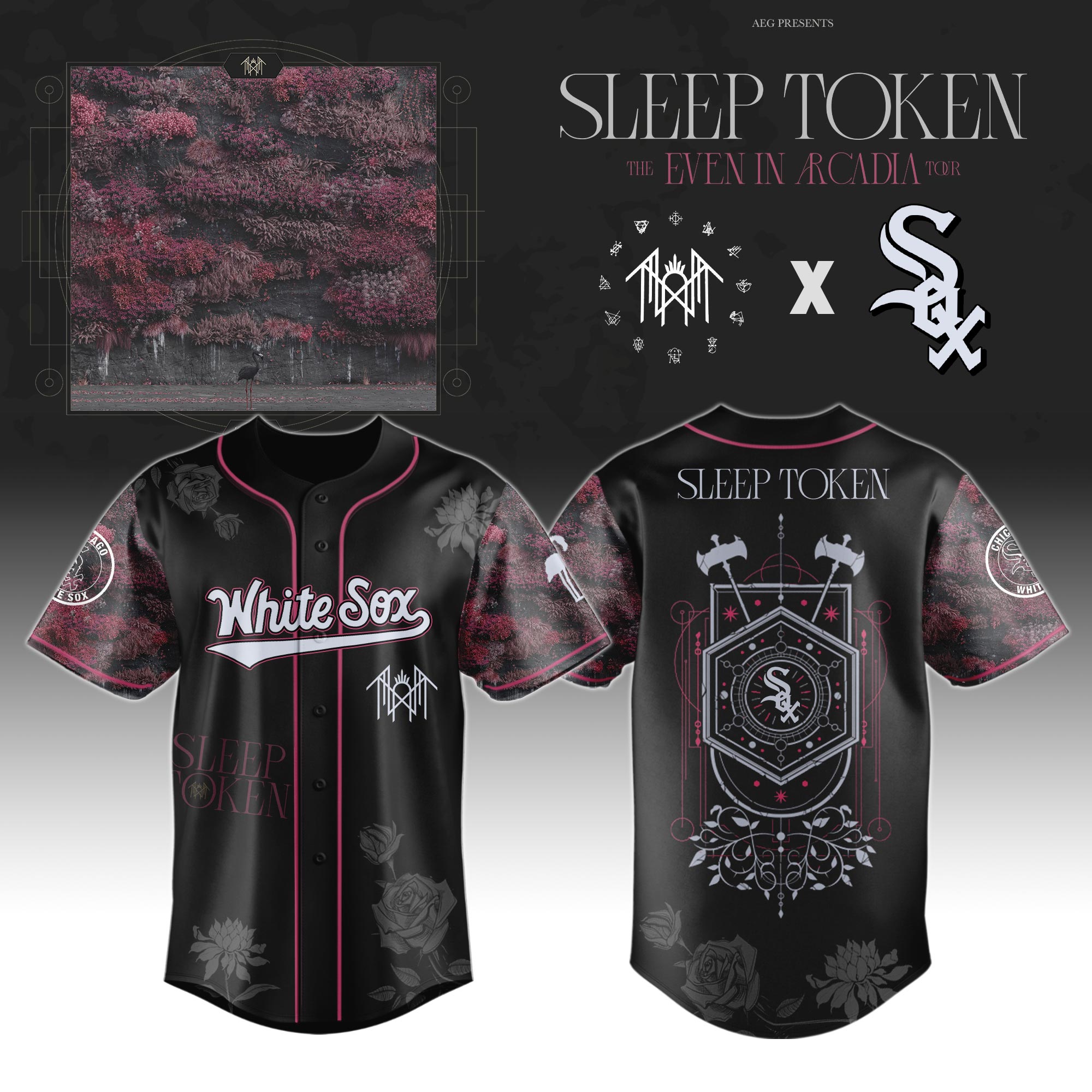 Chicago White Sox x Sleep Token Even in Arcadia Tour 2025 Baseball Jersey For Sport Teams Fans
