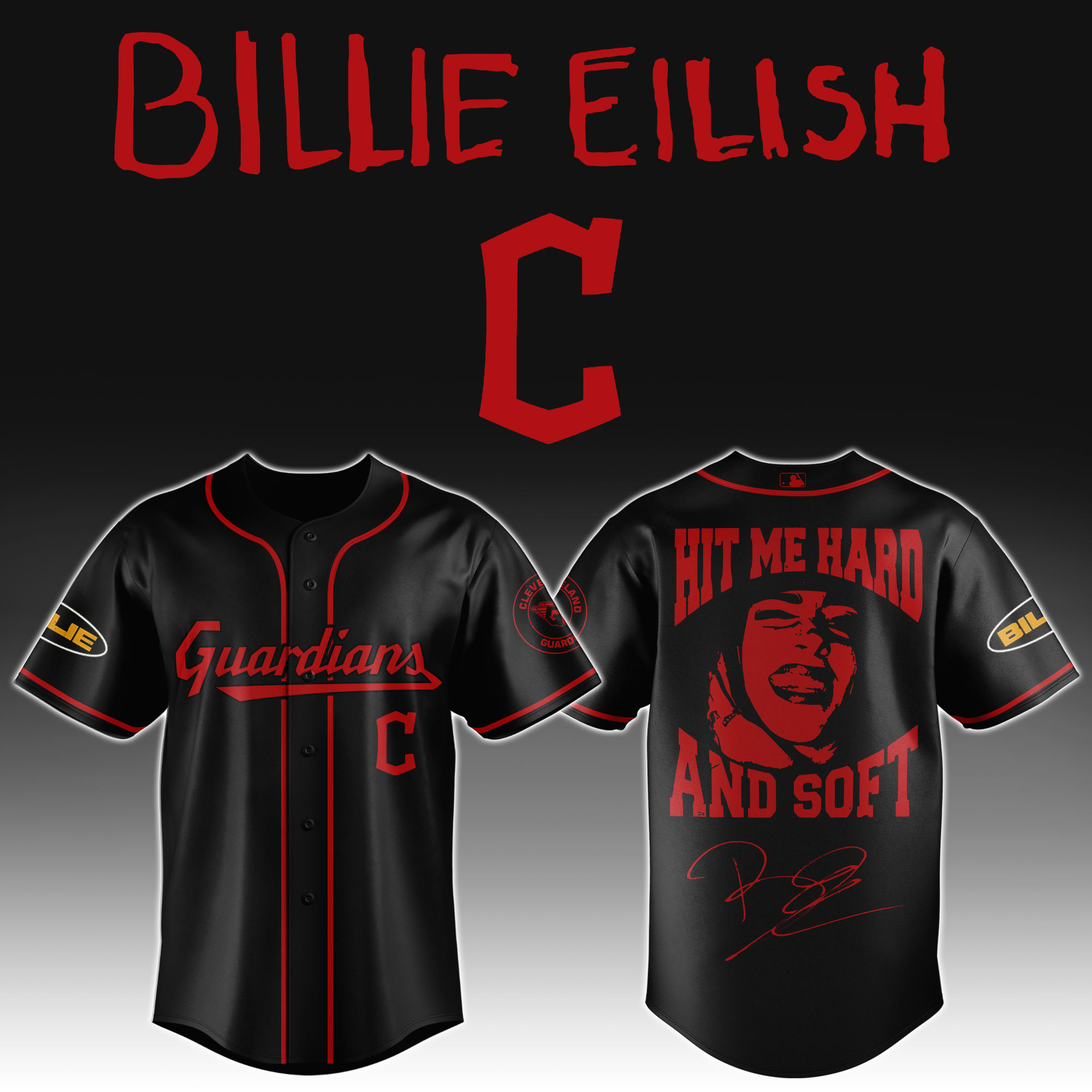 Cleveland Guardians x Billie Eilish Echo: Year One Tribute Baseball Jersey For Sport Teams Fans