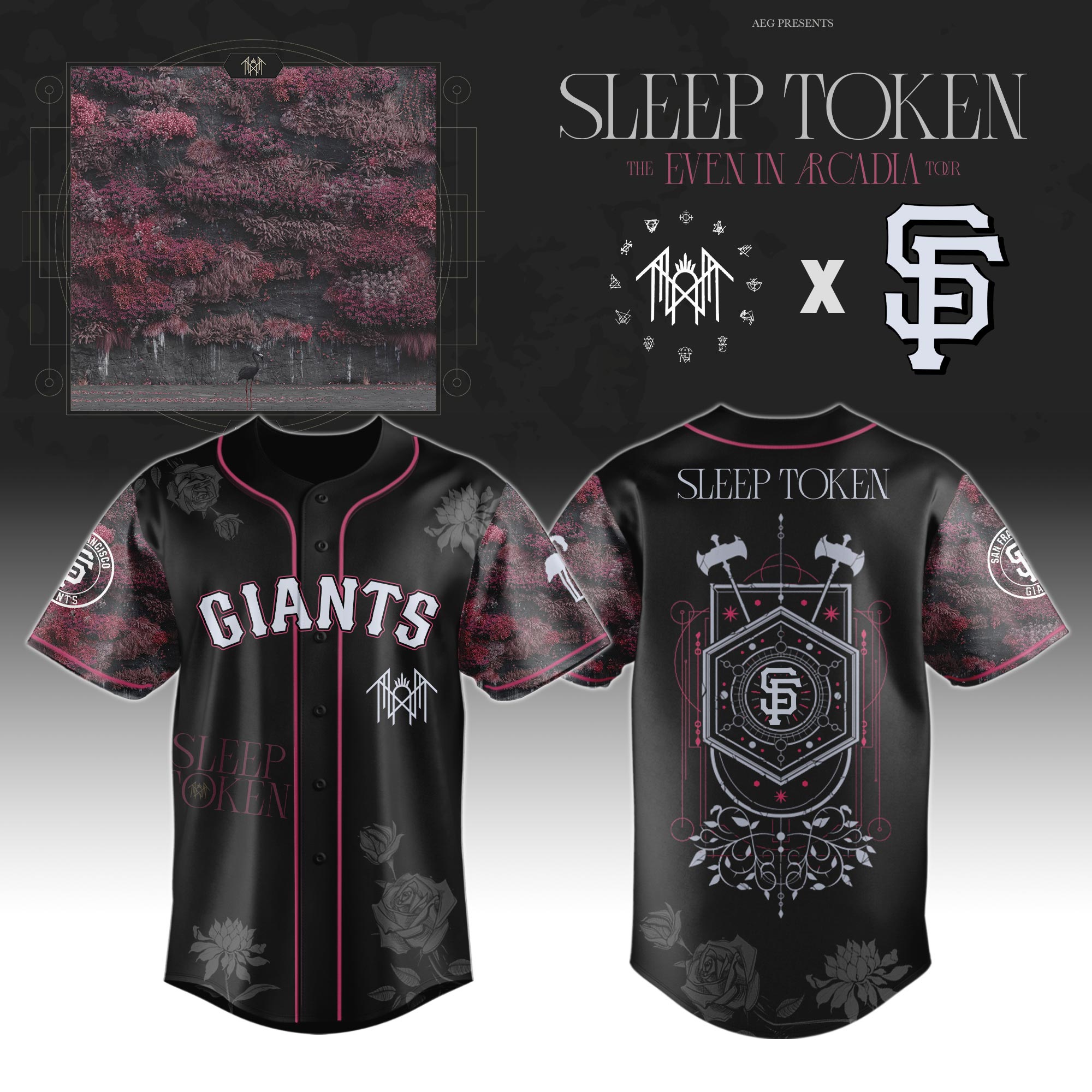 San Francisco Giants x Sleep Token Even in Arcadia Tour 2025 Baseball Jersey For Sport Teams Fans
