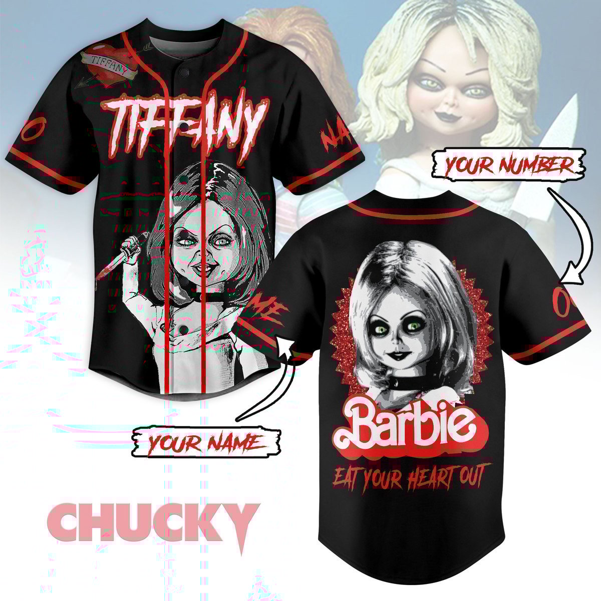 Bride of Chucky Baseball Jersey For Sport Teams Fans