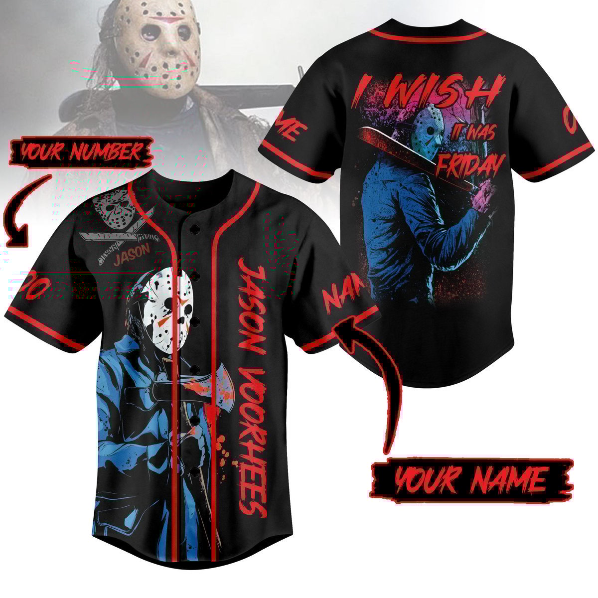 Jason Voorhees Baseball Jersey For Sport Teams Fans
