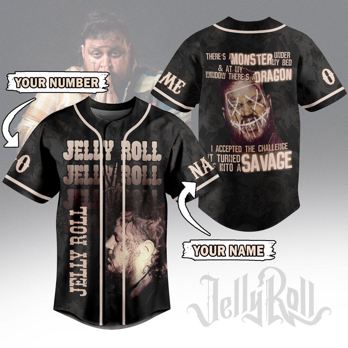 Jelly Roll Baseball Jersey For Sport Teams Fans