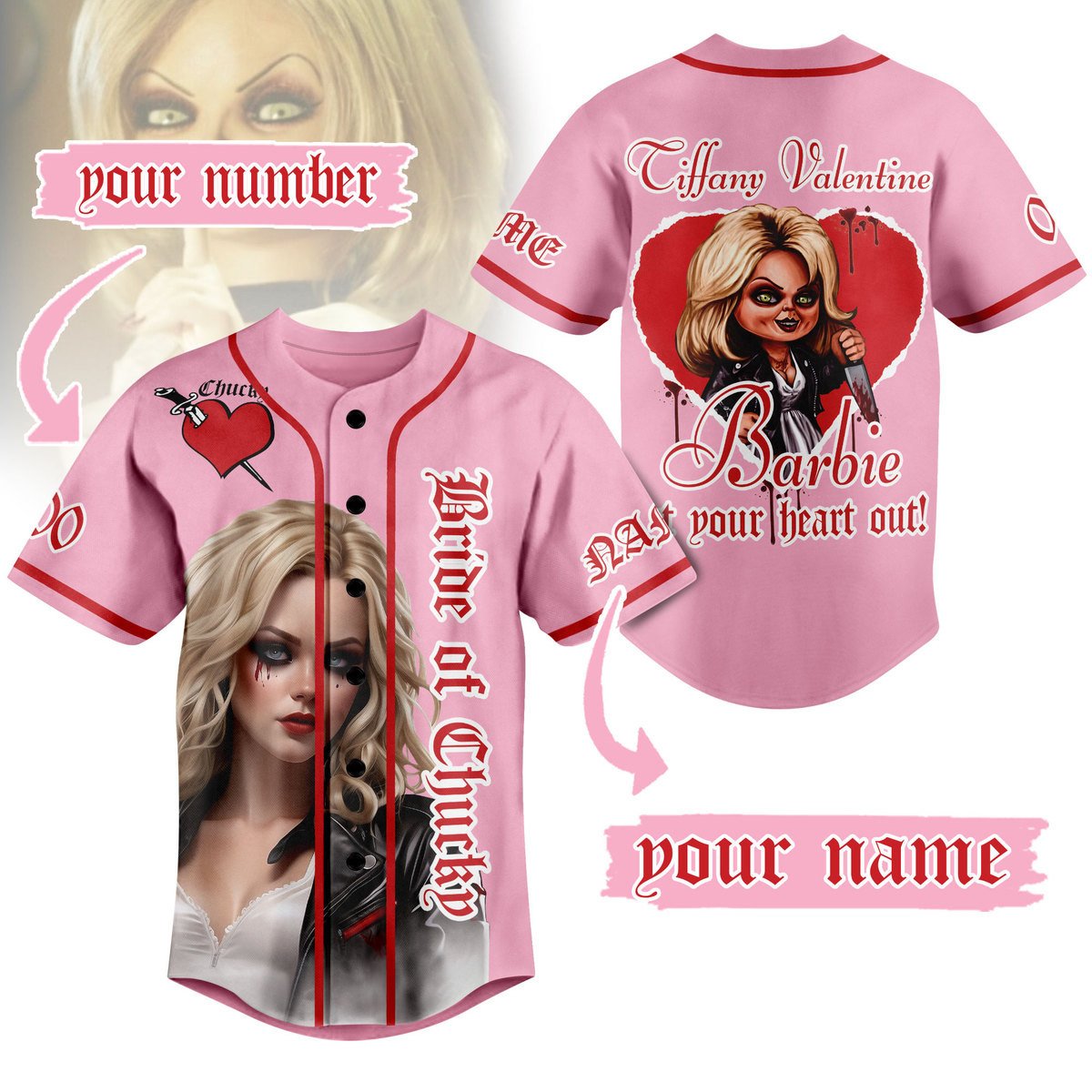 Bride of Chucky Baseball Jersey For Sport Teams Fans