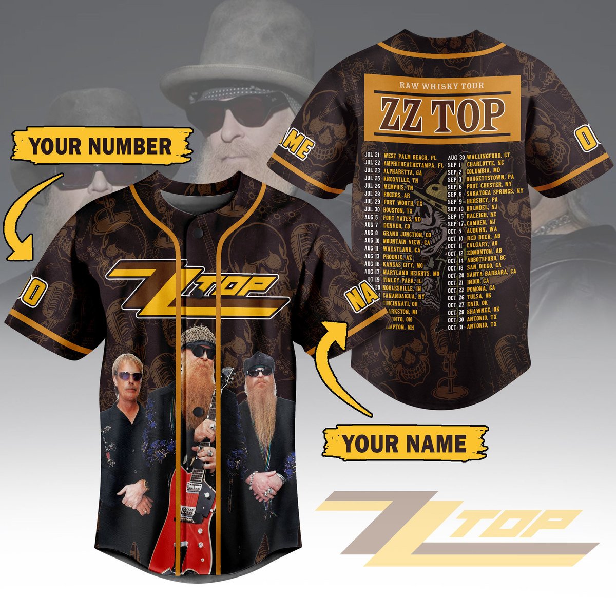 ZzTop Baseball Jersey For Sport Teams Fans
