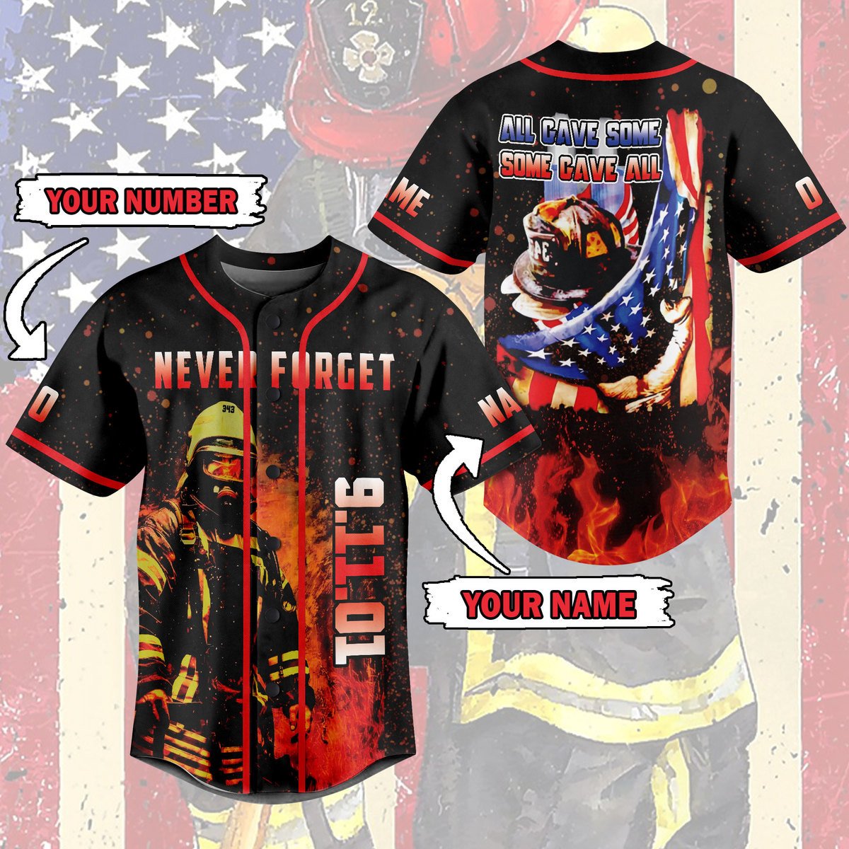 Never Forget 9 11 2001 22th Anniversary Baseball Jersey For Sport Teams Fans