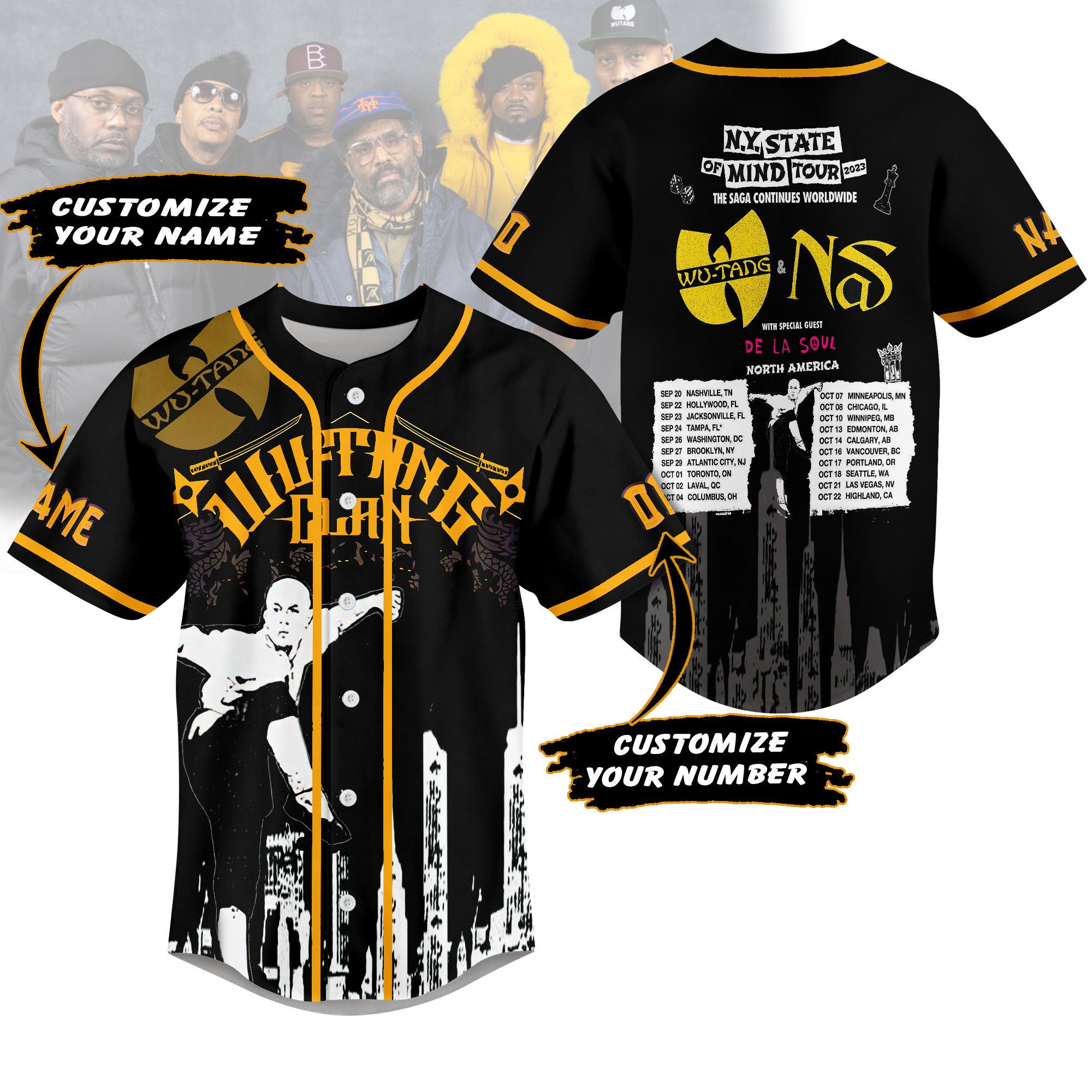 Wu-Tang Clan Baseball Jersey For Sport Teams Fans