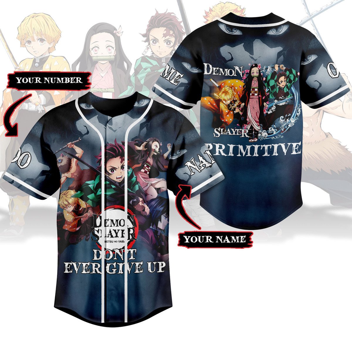 Demon Slayer Kimetsu No Yaiba Baseball Jersey For Sport Teams Fans