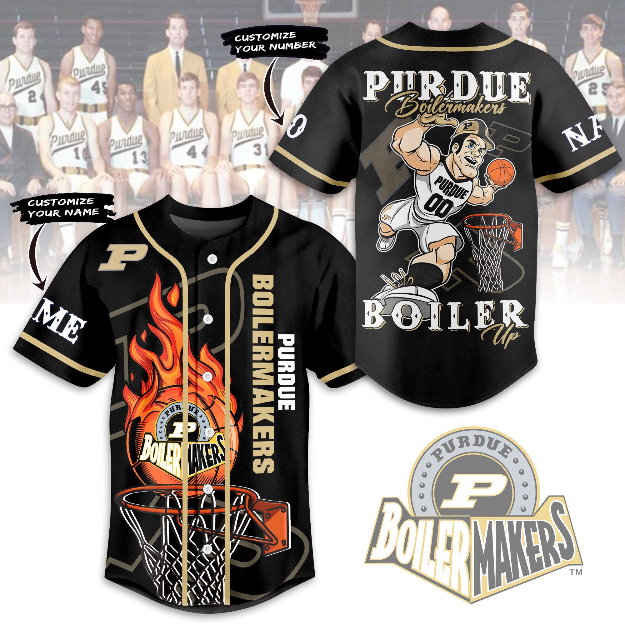 Purdue Boilermakers Baseball Jersey For Sport Teams Fans
