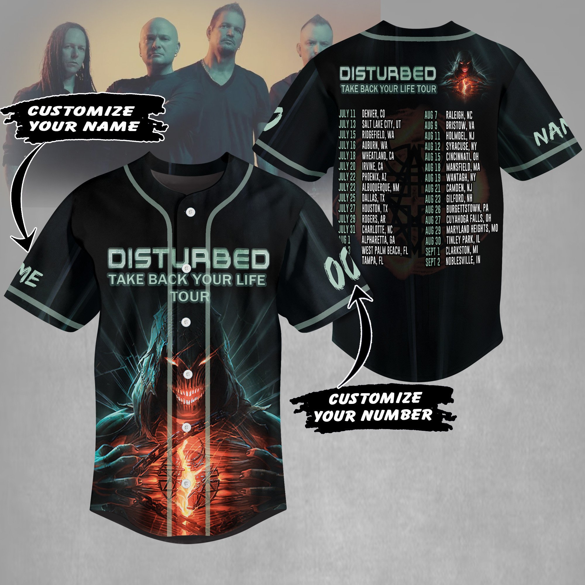 Disturbed Baseball Jersey For Sport Teams Fans