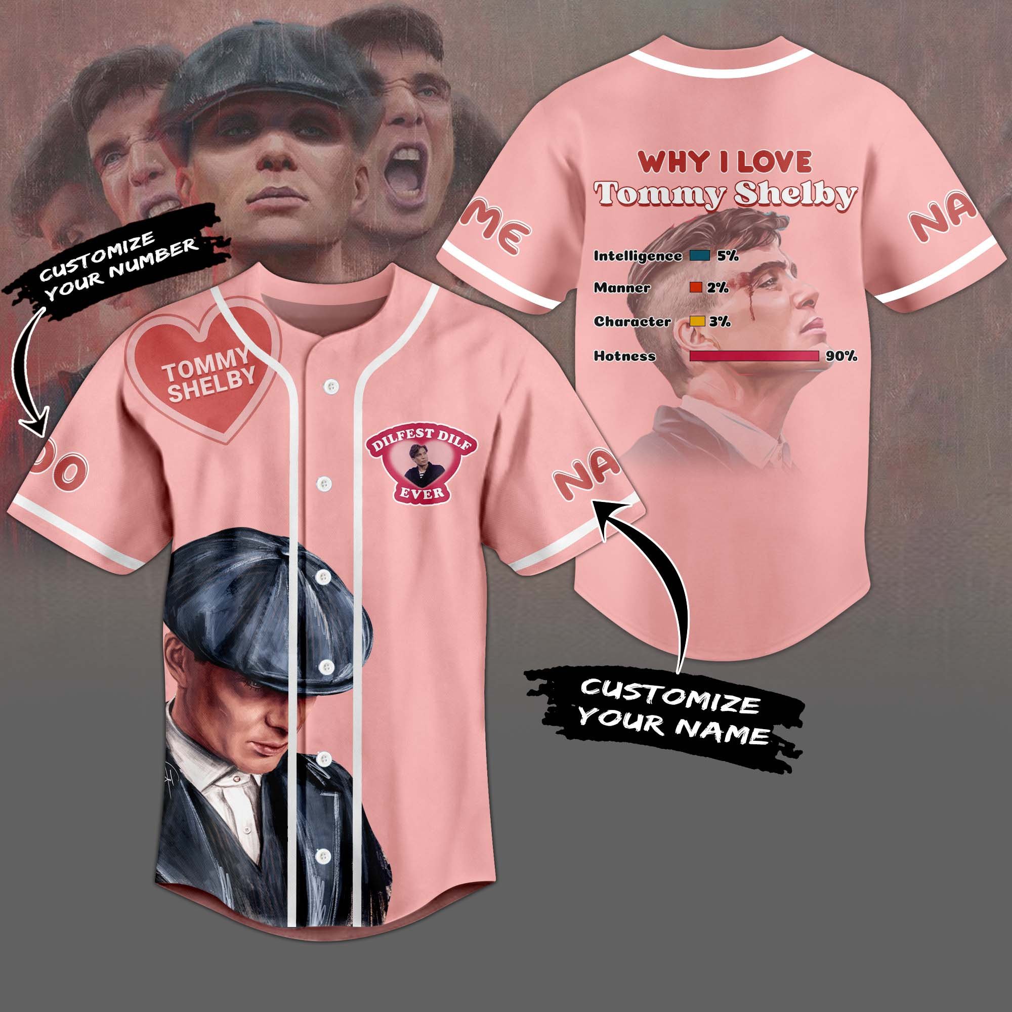 Tommy Shelby Baseball Jersey For Sport Teams Fans