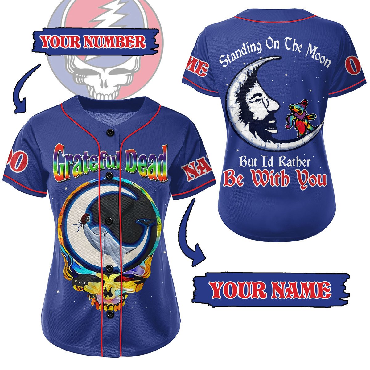 Greatful Dead Baseball Jersey For Sport Teams Fans
