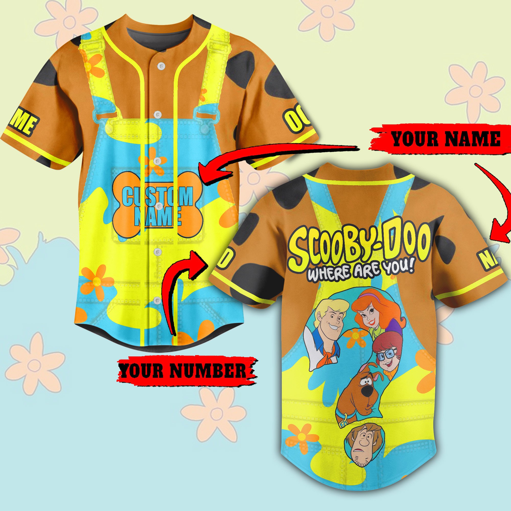 SCOOBY-Doo Baseball Jersey For Sport Teams Fans