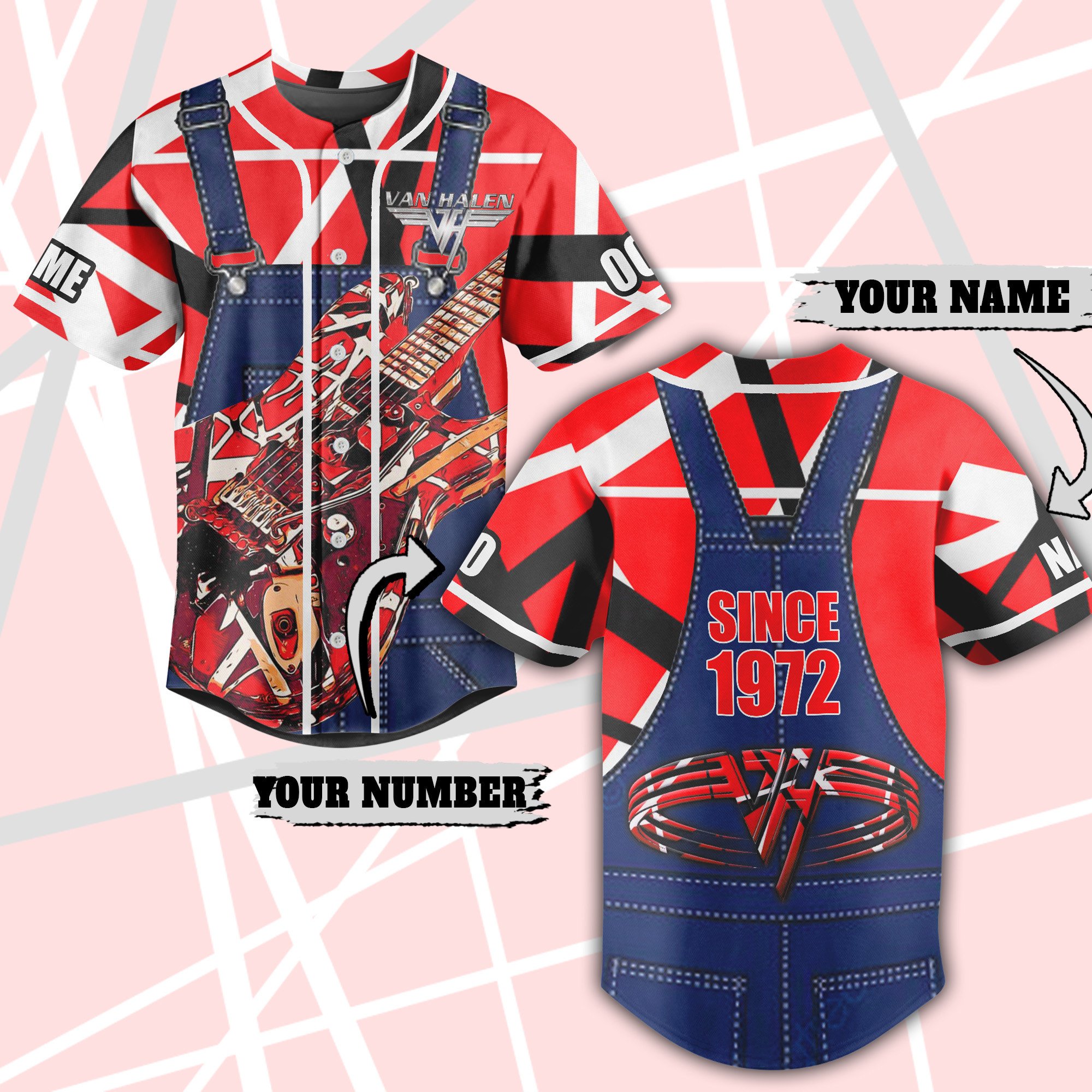 Eddie Van Halen Baseball Jersey For Sport Teams Fans
