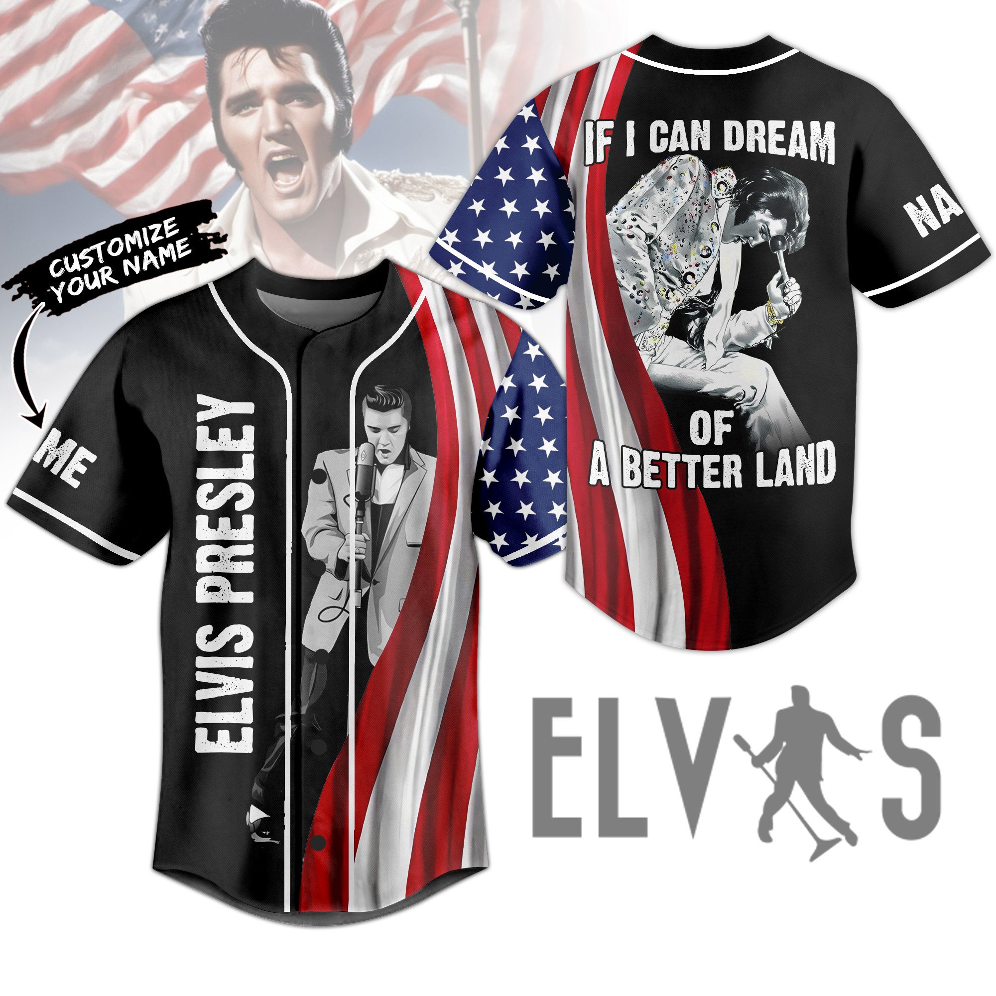 Elvis Presley Baseball Jersey For Sport Teams Fans