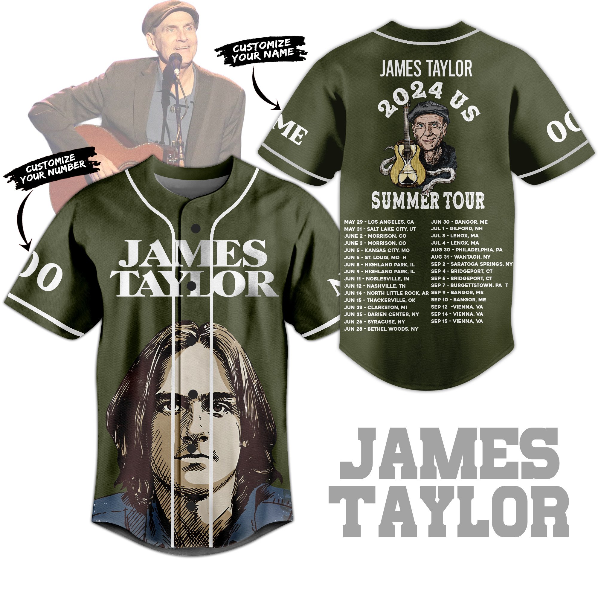 James Taylor Baseball Jersey For Sport Teams Fans