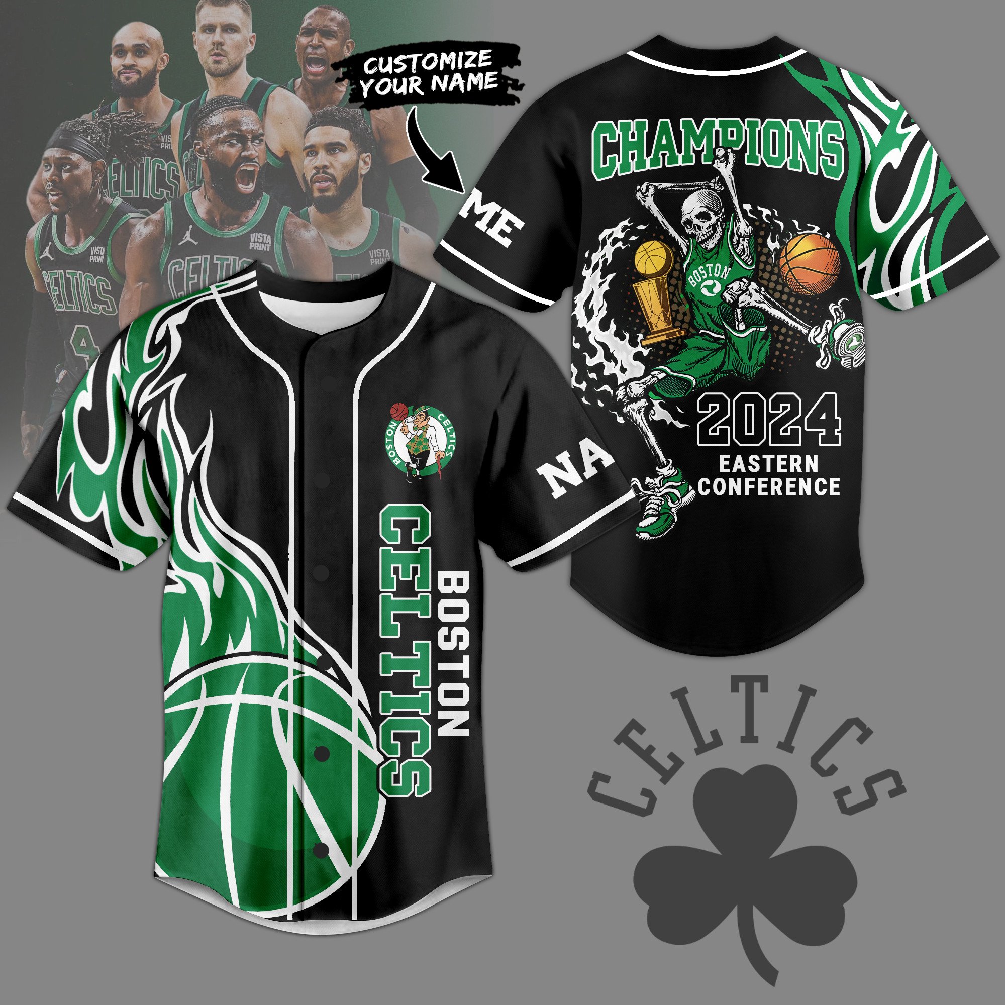 Boston Celtics Baseball Jersey For Sport Teams Fans