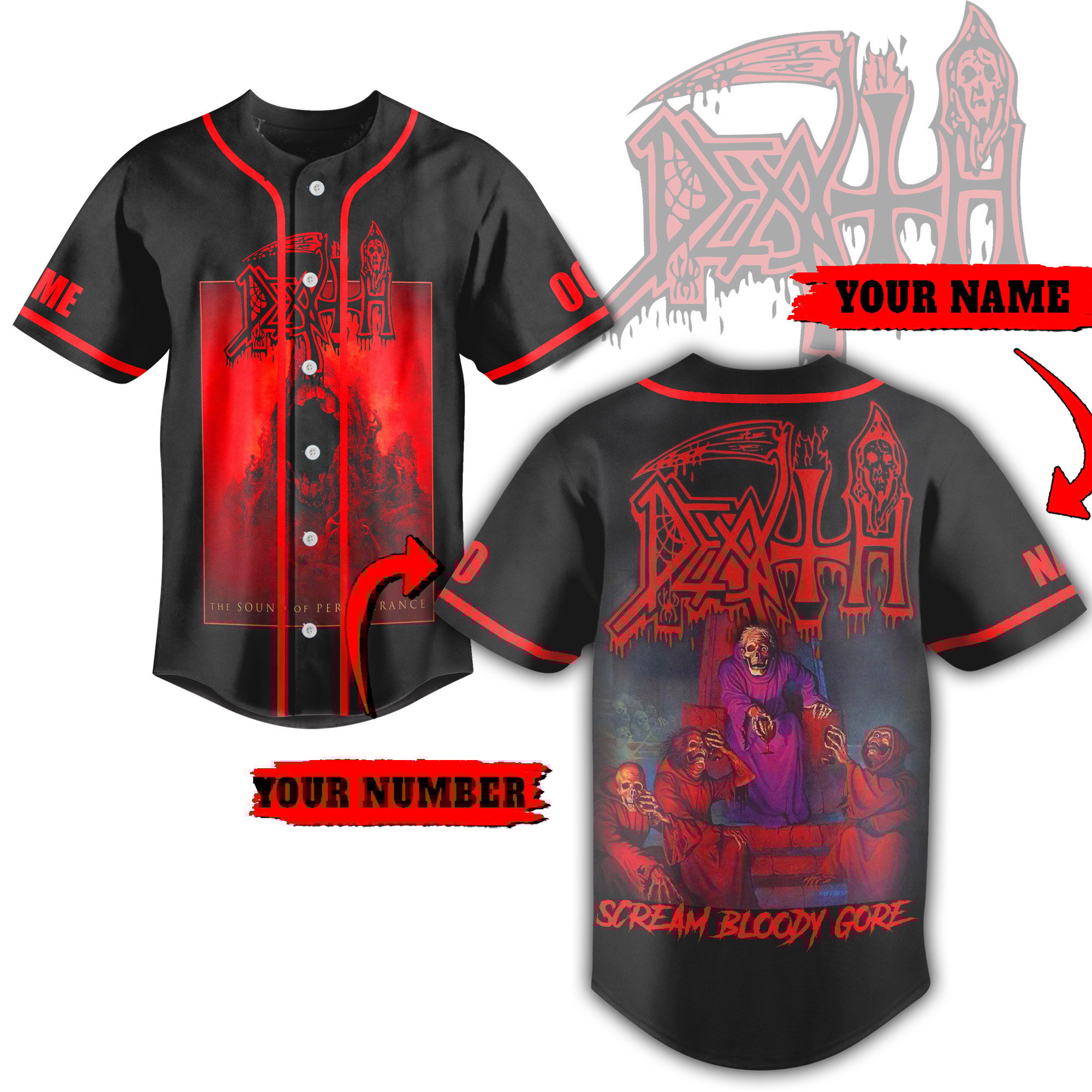 Death Baseball Jersey For Sport Teams Fans