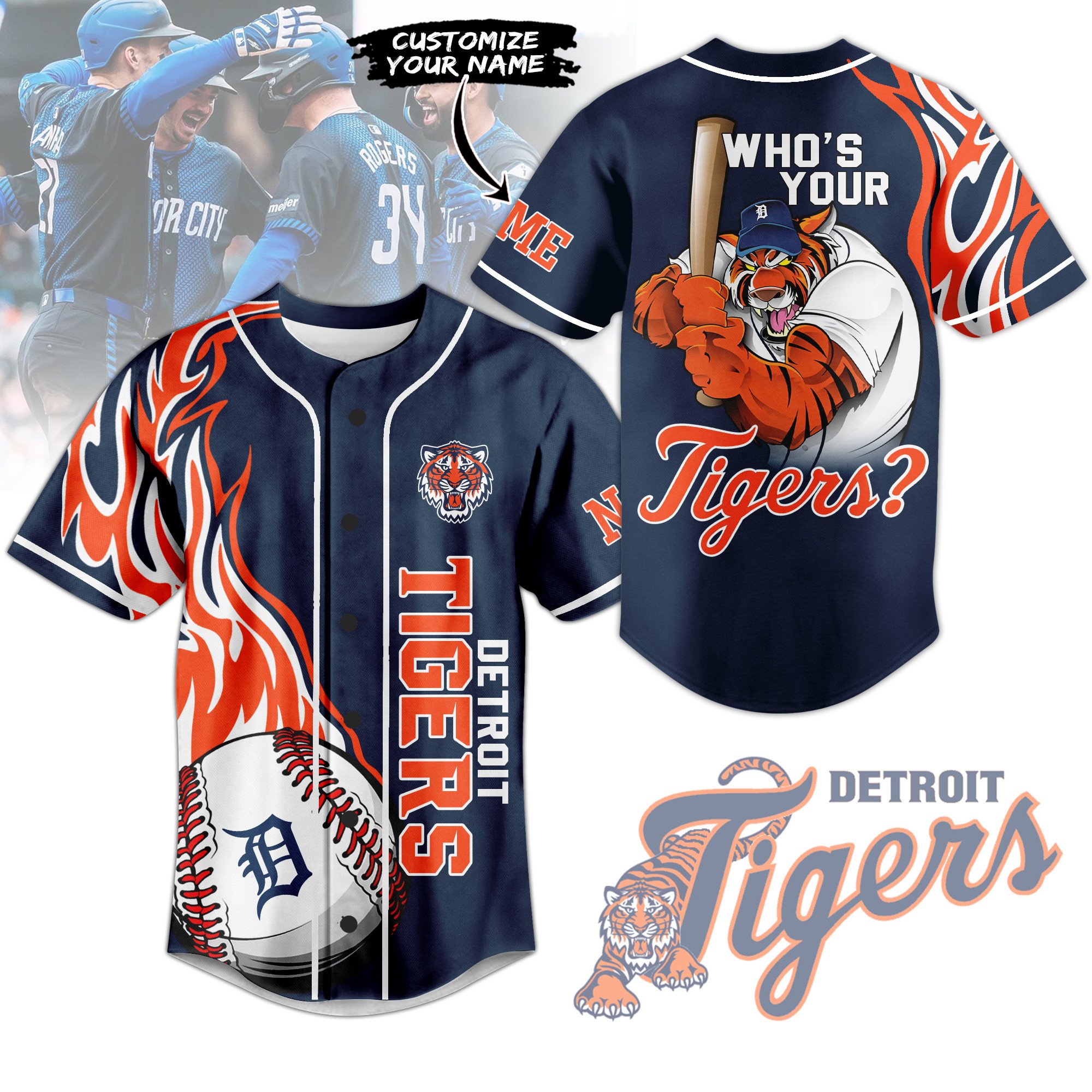 Detroit Tigers Baseball Jersey For Sport Teams Fans