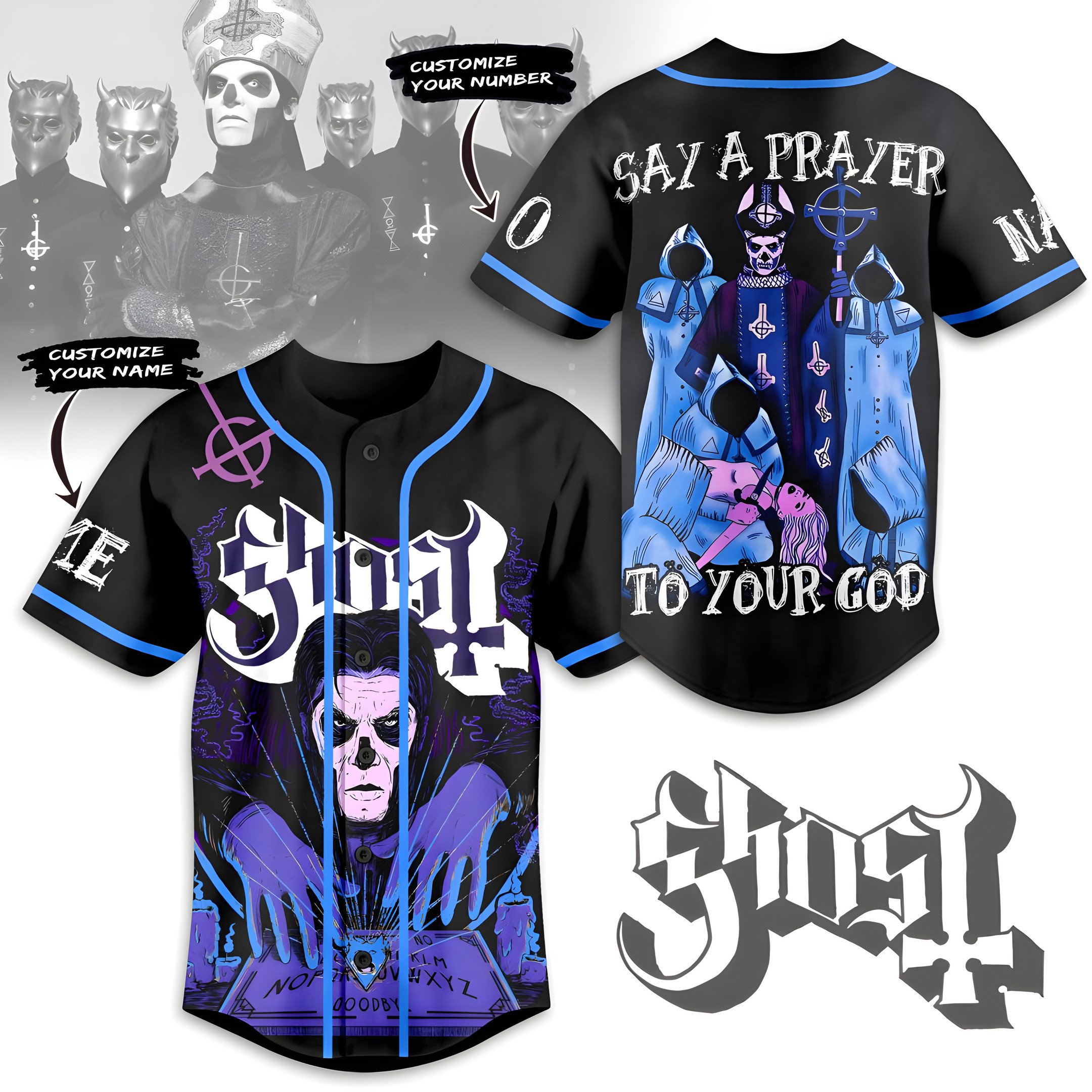Ghost Band Baseball Jersey For Sport Teams Fans