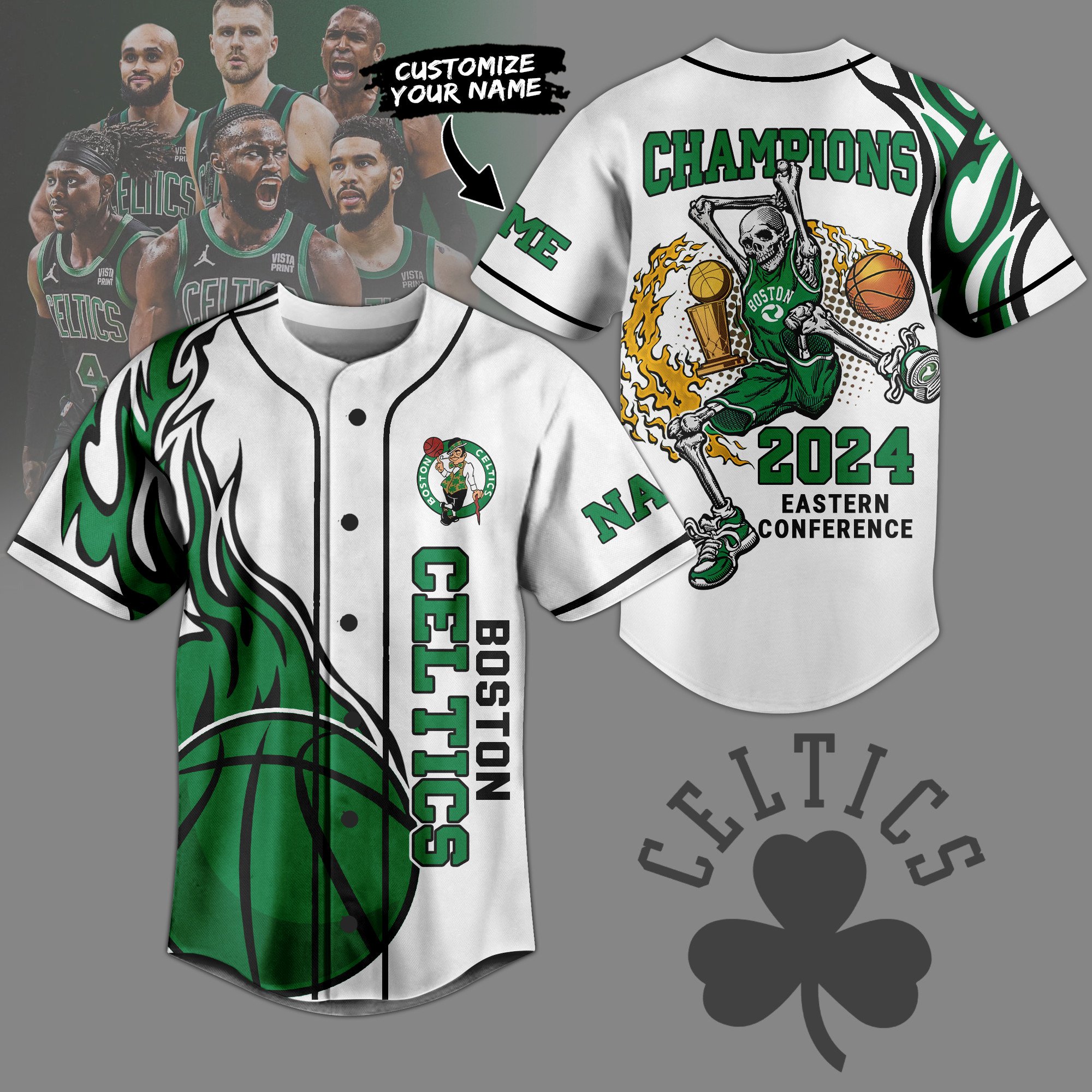 Boston Celtics Baseball Jersey For Sport Teams Fans
