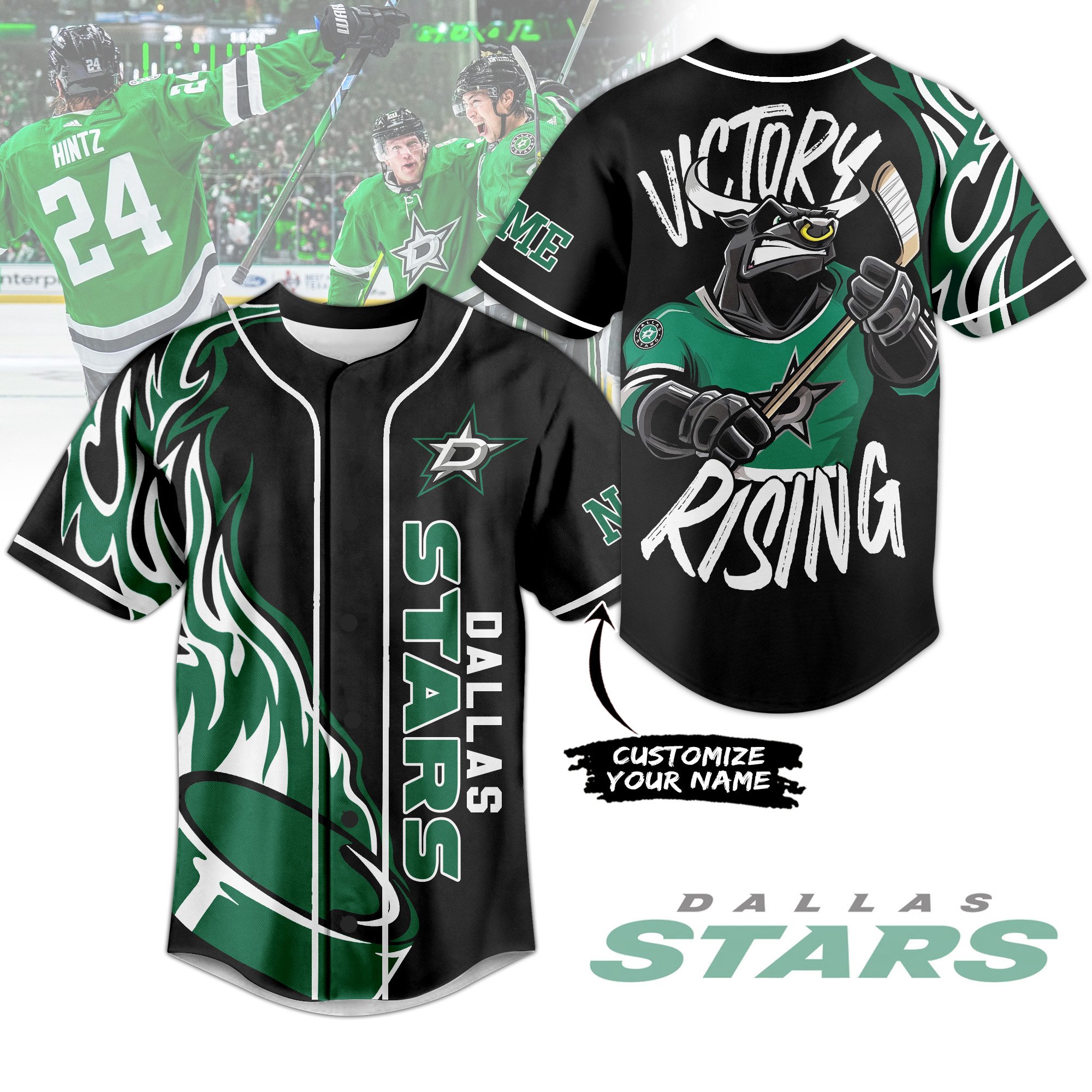 Dallas Stars Baseball Jersey For Sport Teams Fans