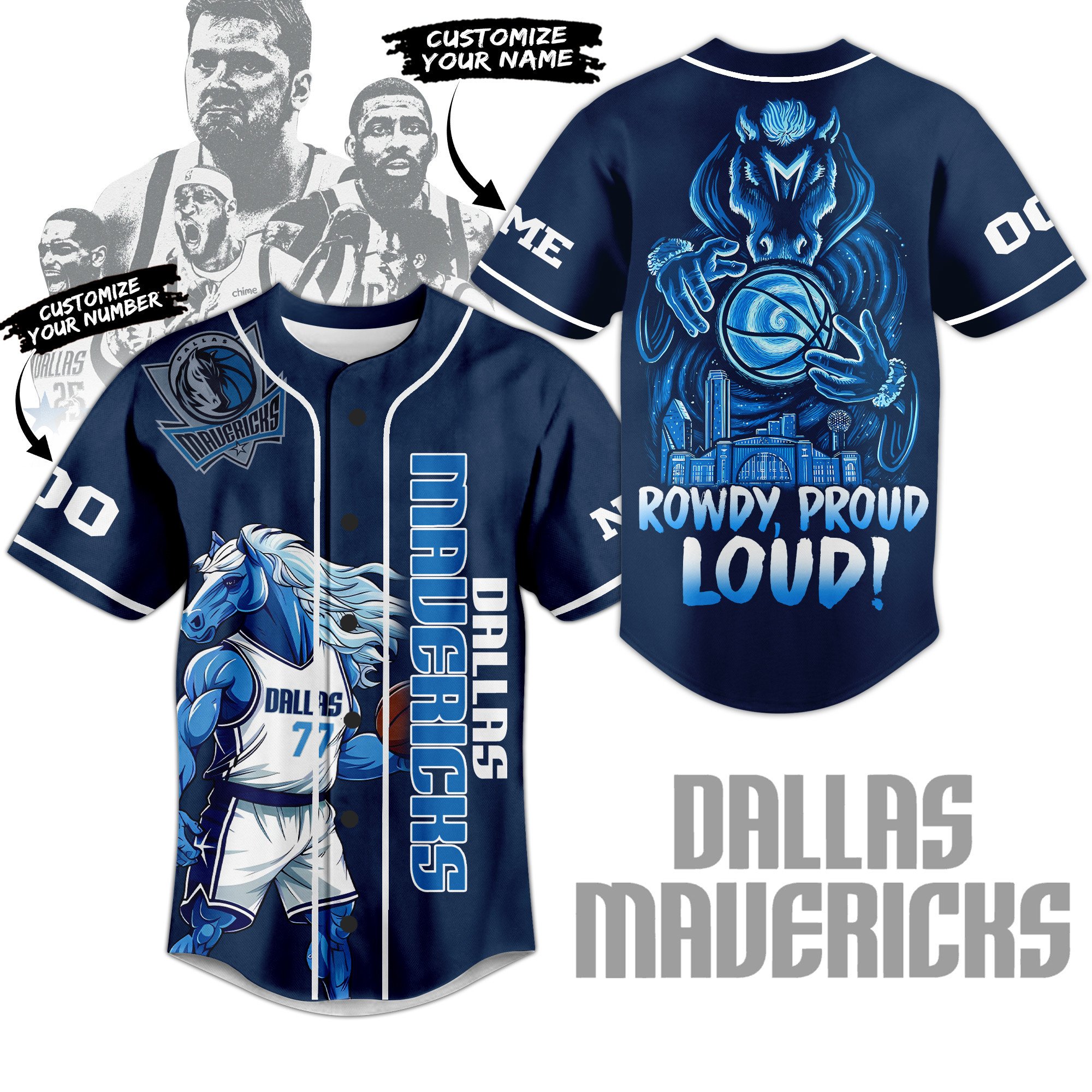 Dallas Mavericks Baseball Jersey For Sport Teams Fans