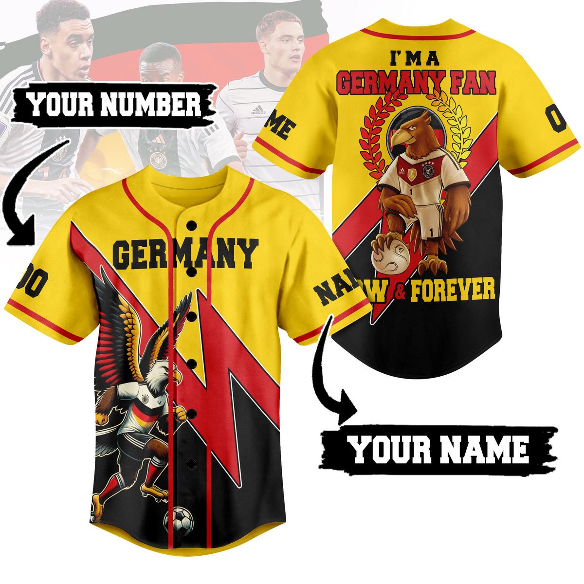 Germany National Baseball Jersey For Sport Teams Fans