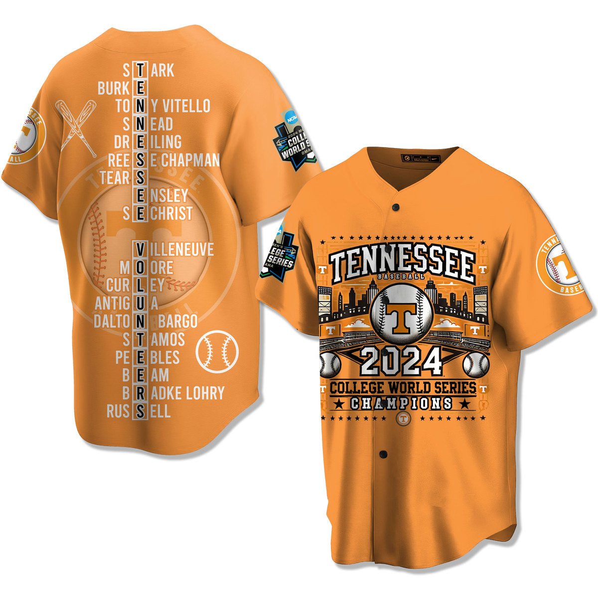 Tennessee Volunteers Baseball Jersey For Sport Teams Fans