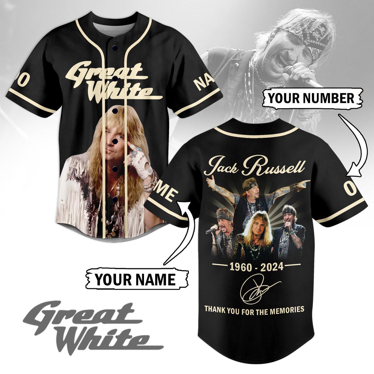 Jack Russell Baseball Jersey For Sport Teams Fans
