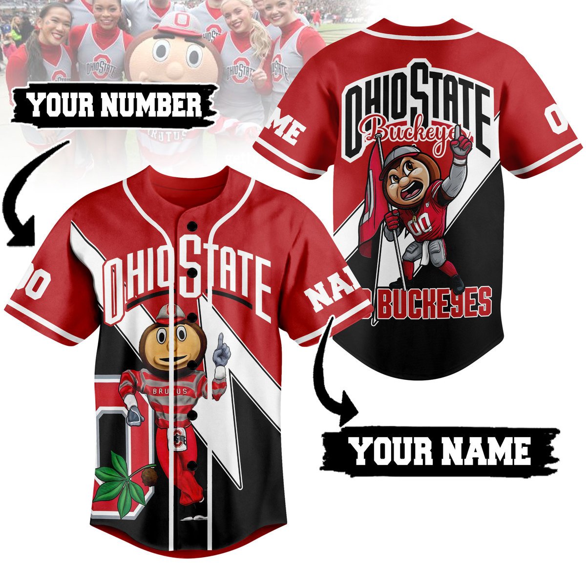 Ohio State Buckeyes Baseball Jersey For Sport Teams Fans