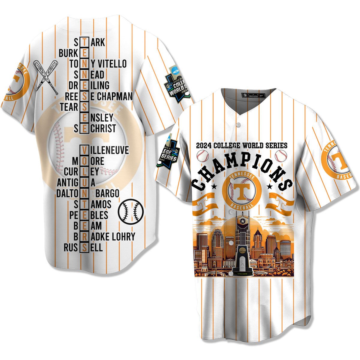 Tennessee Volunteers Baseball Jersey For Sport Teams Fans