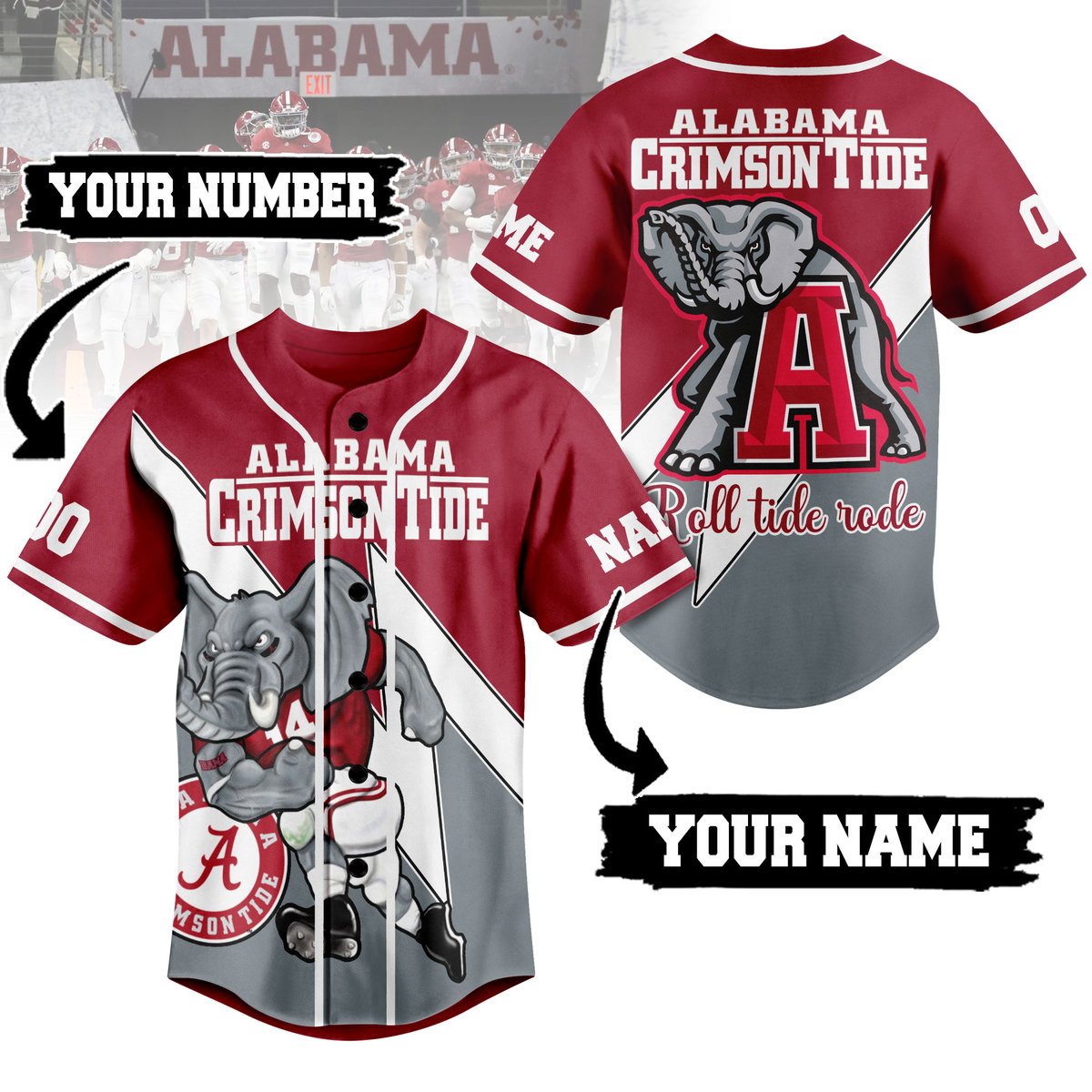 Alabama Crimson Tide Baseball Jersey For Sport Teams Fans