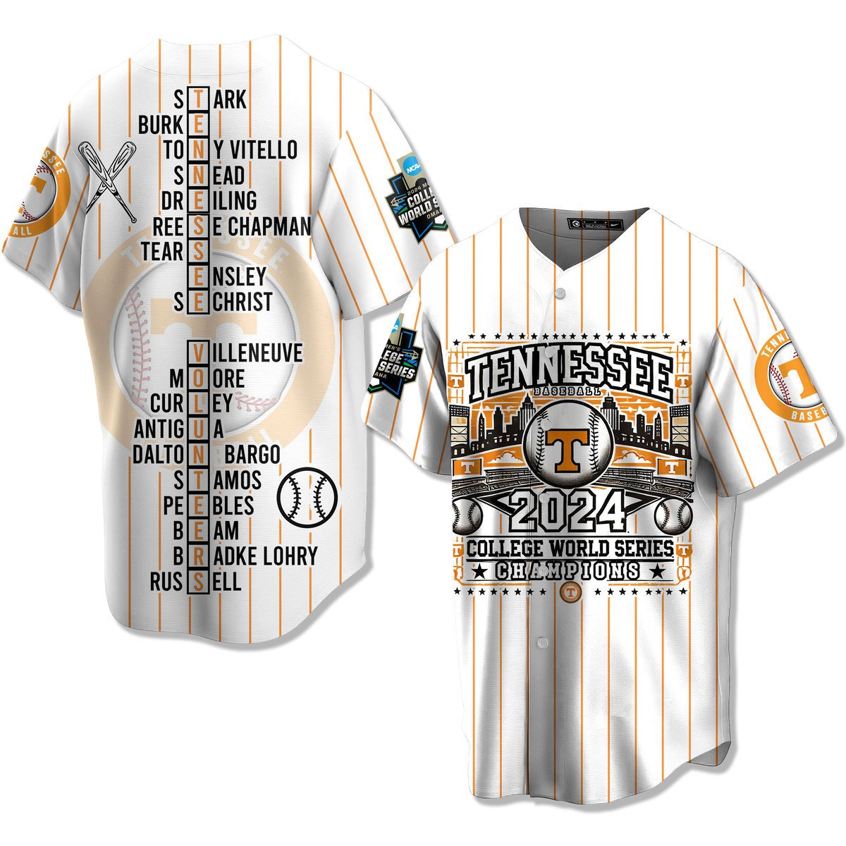 Tennessee Volunteers Baseball Jersey For Sport Teams Fans