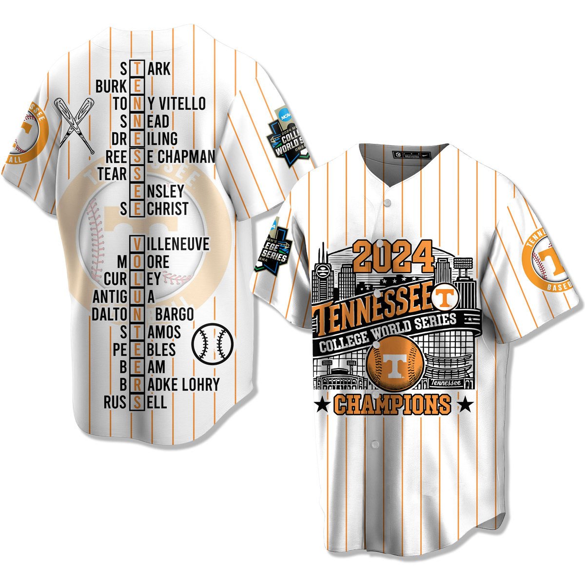 Tennessee Volunteers Baseball Jersey For Sport Teams Fans