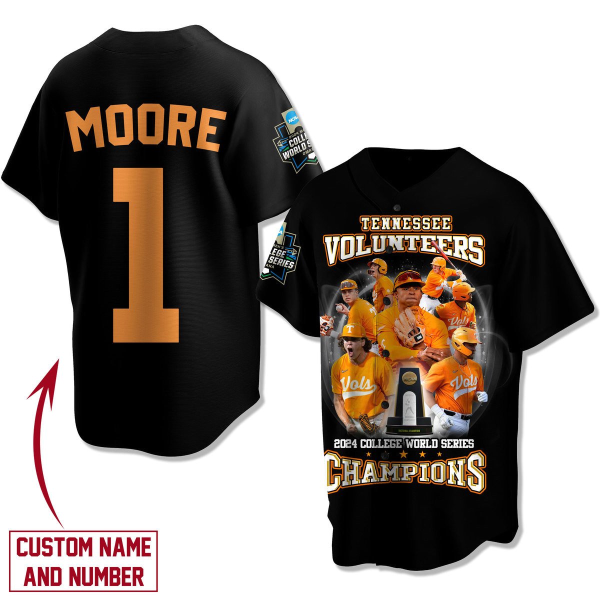 Tennessee Volunteers Baseball Jersey For Sport Teams Fans