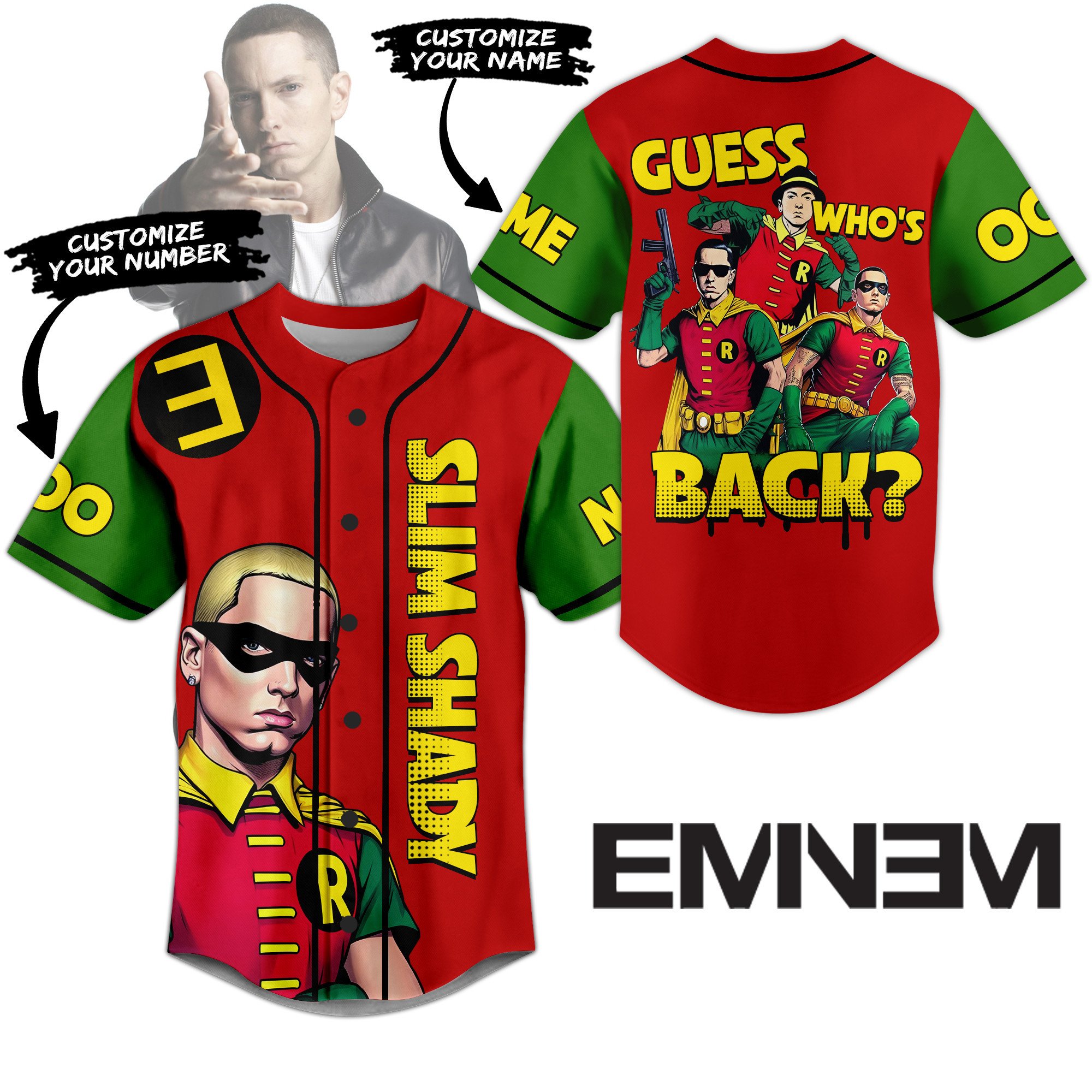 Eminem Baseball Jersey For Sport Teams Fans