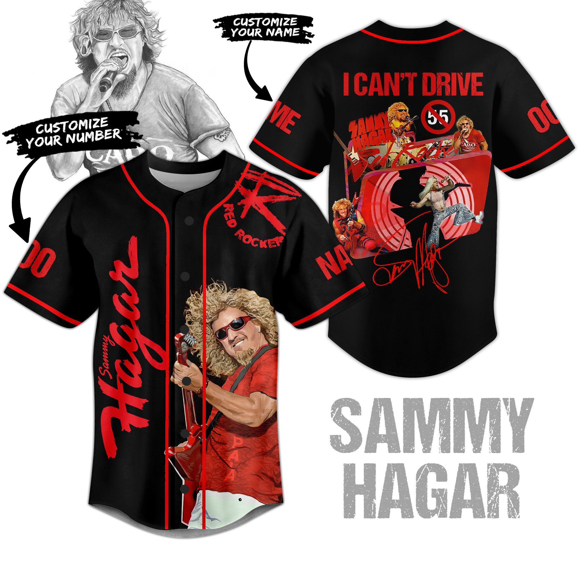 Sammy Hagar Baseball Jersey For Sport Teams Fans