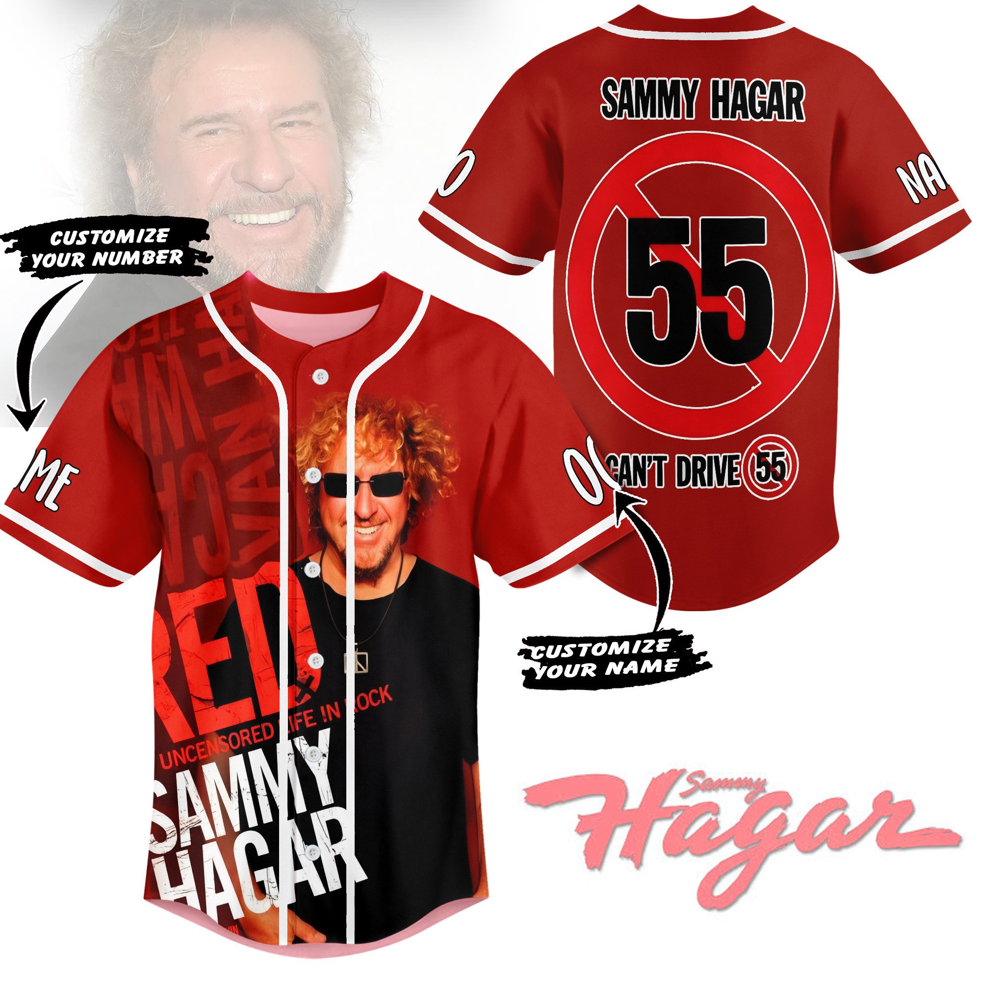 Sammy Hagar Baseball Jersey For Sport Teams Fans