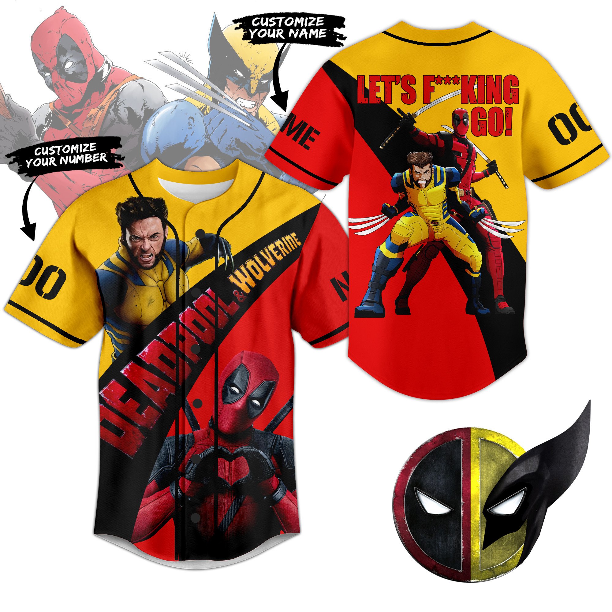 Deadpool & Wolverine Baseball Jersey For Sport Teams Fans