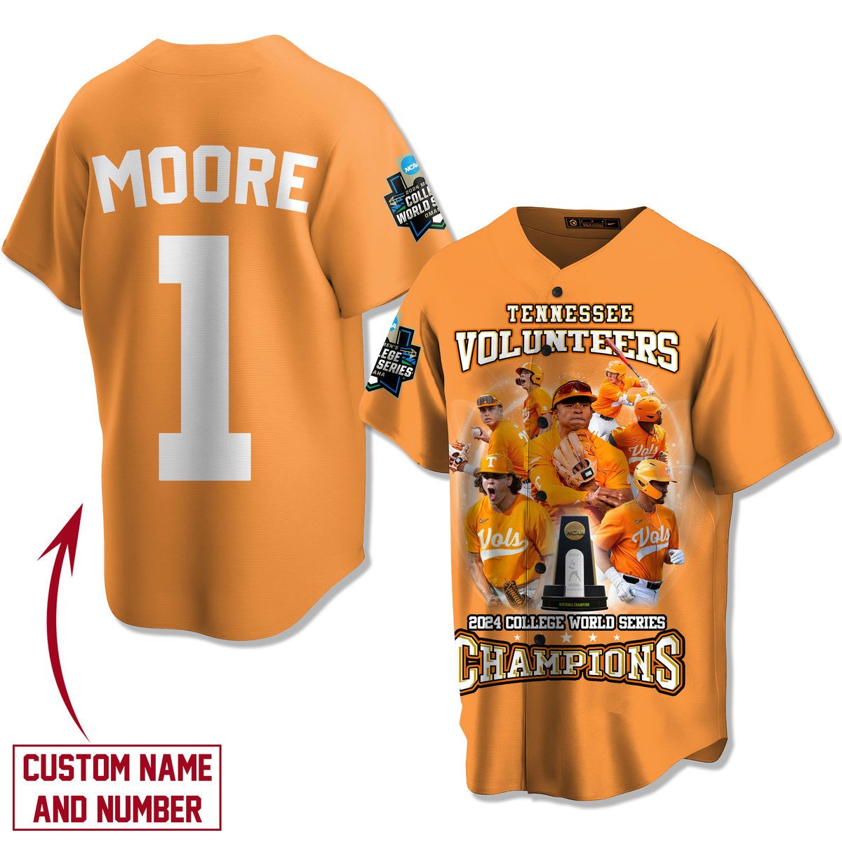 Tennessee Volunteers Baseball Jersey For Sport Teams Fans